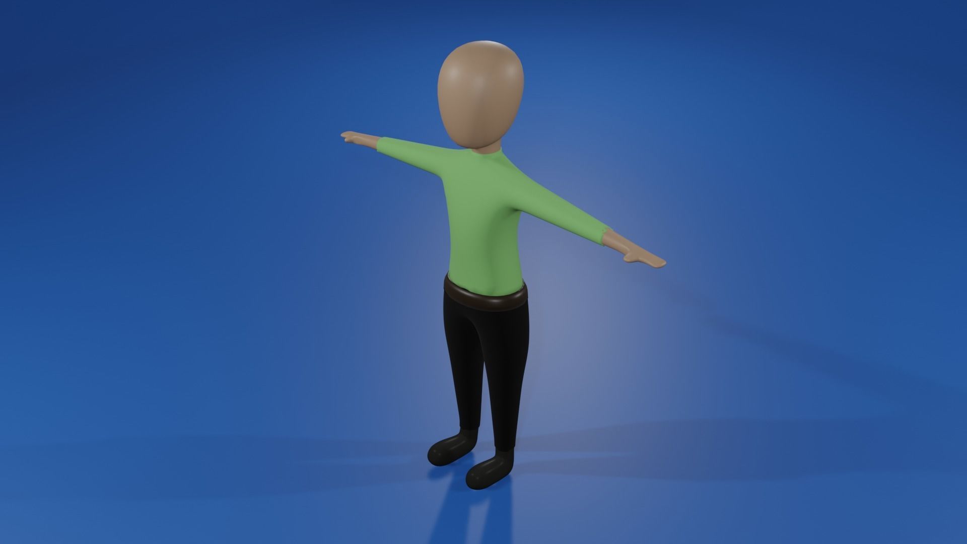 stick man character  Low-poly 3D model_2