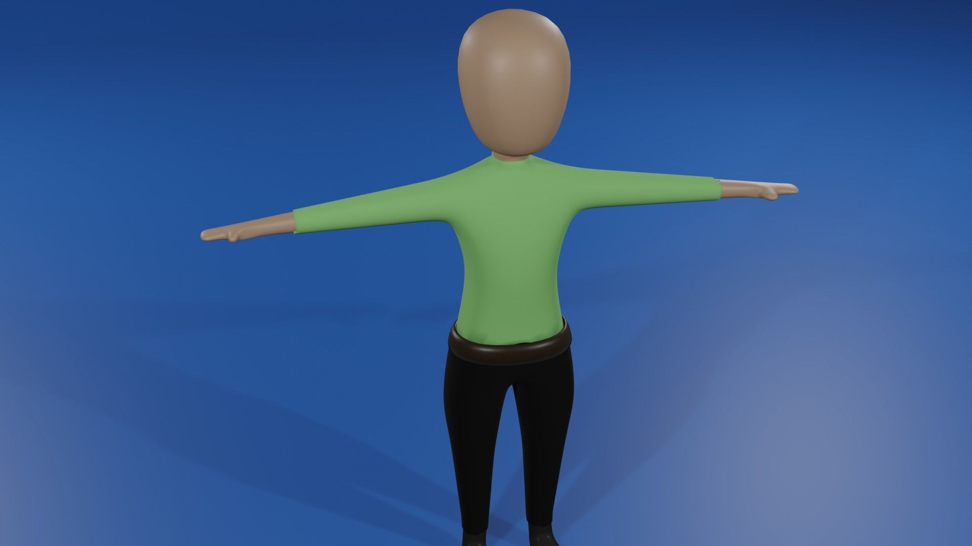 stick man character  Low-poly 3D model_3