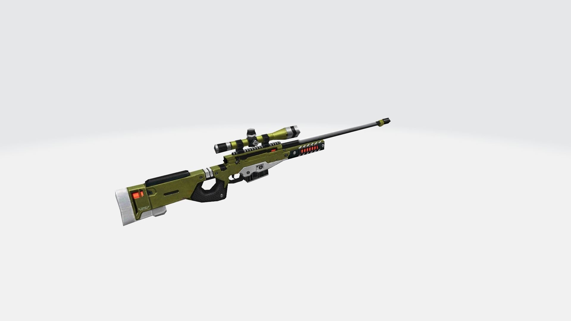 AWM Rifle Game Weapon 14x 3D model_13