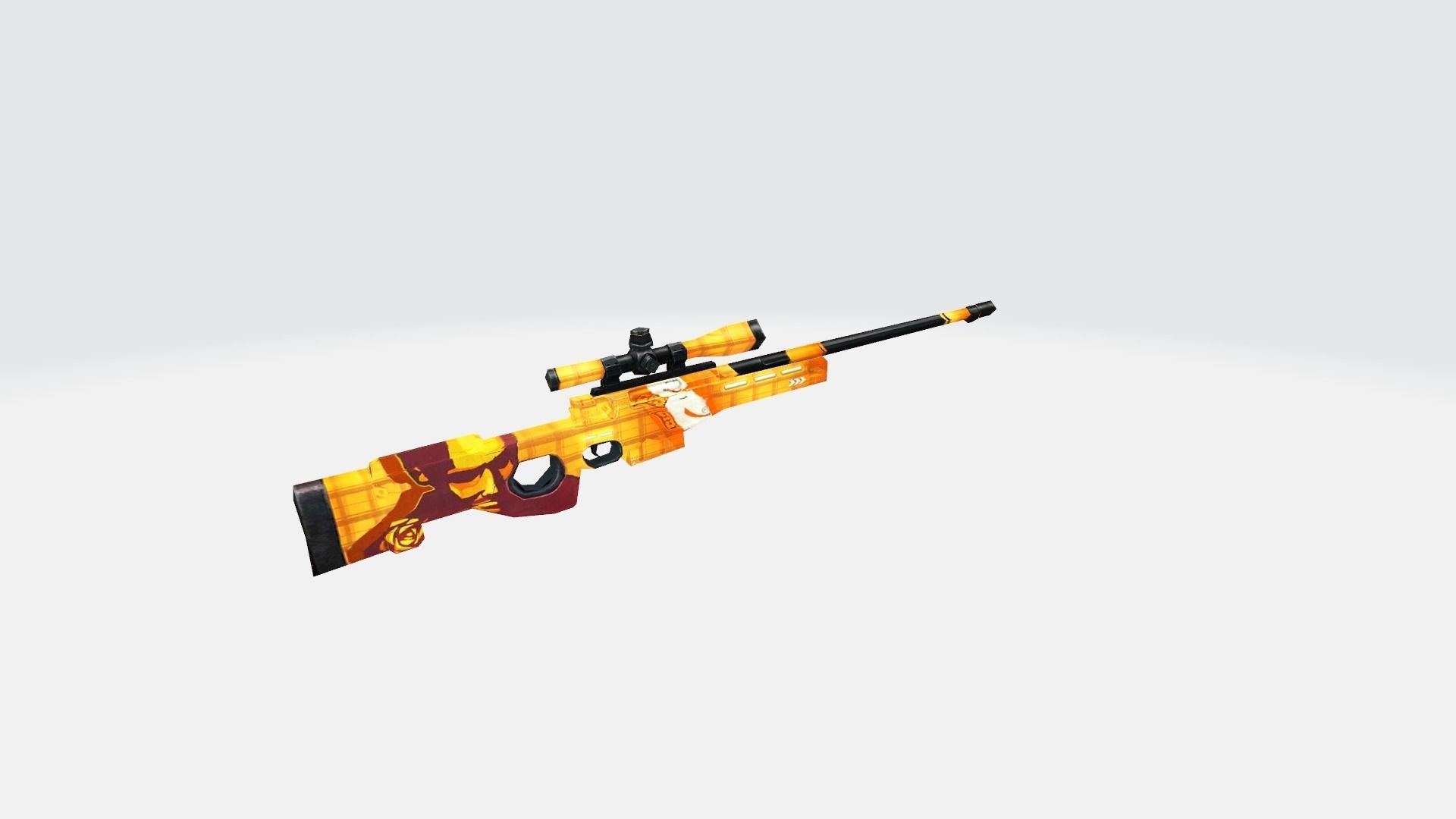 AWM Rifle Game Weapon 14x 3D model_10