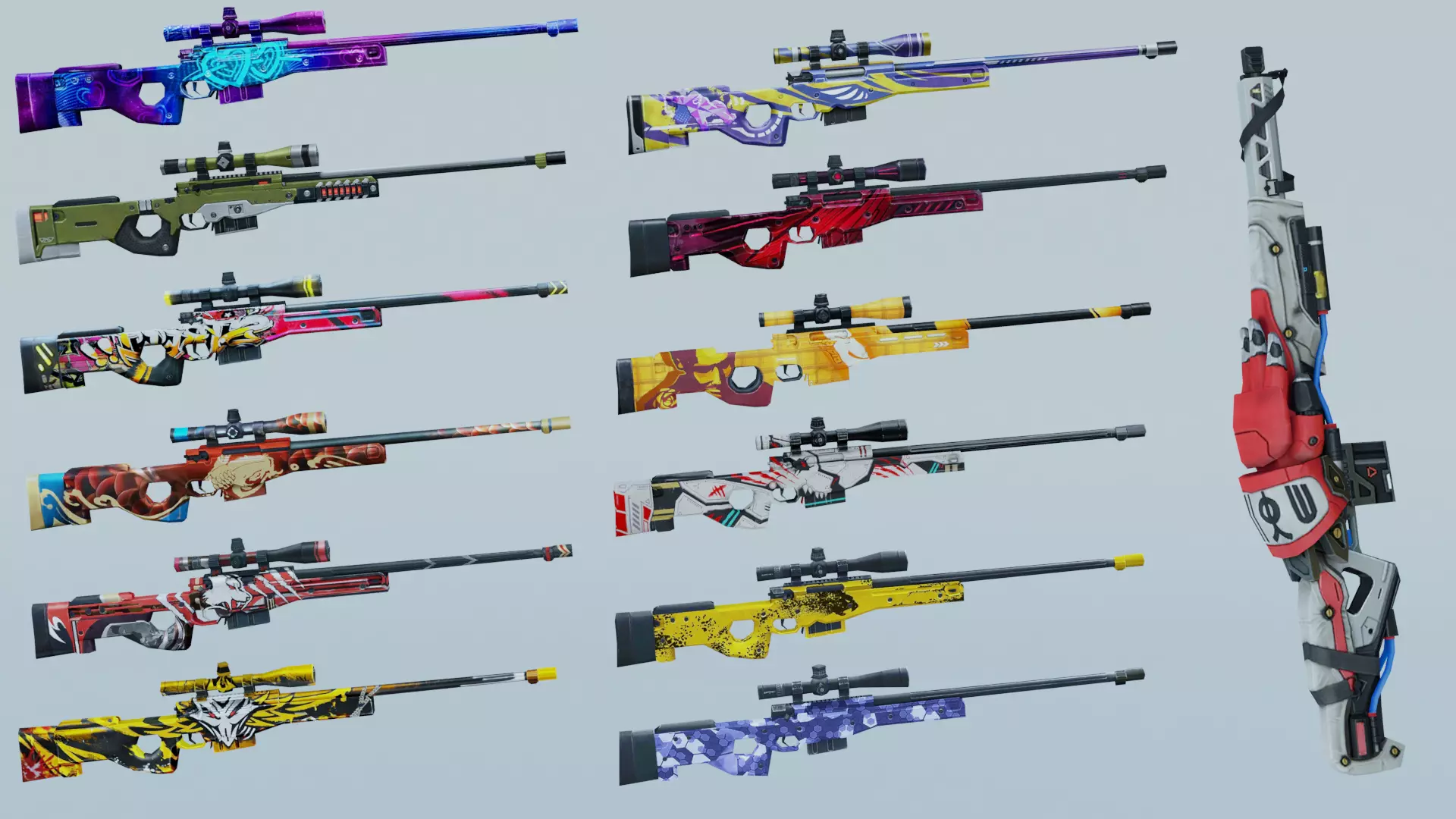 AWM Rifle Game Weapon 14x 3D model_0