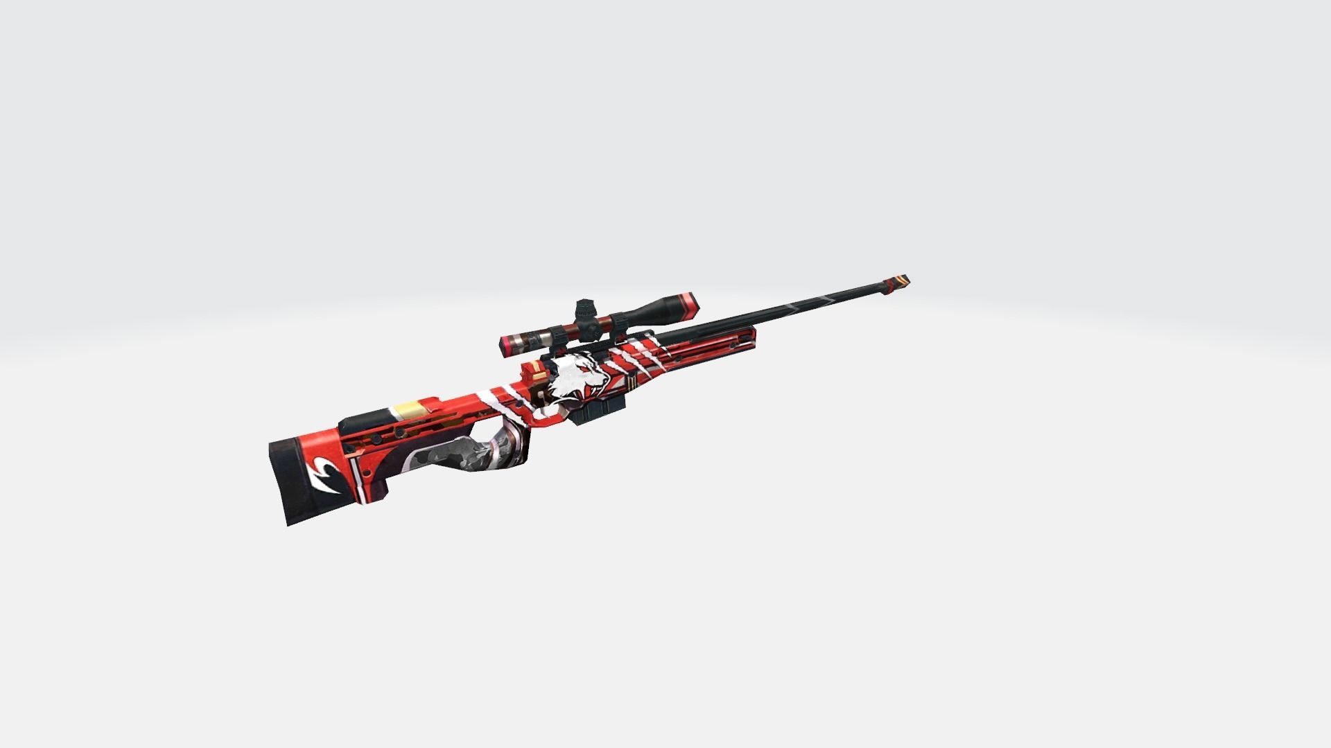 AWM Rifle Game Weapon 14x 3D model_7