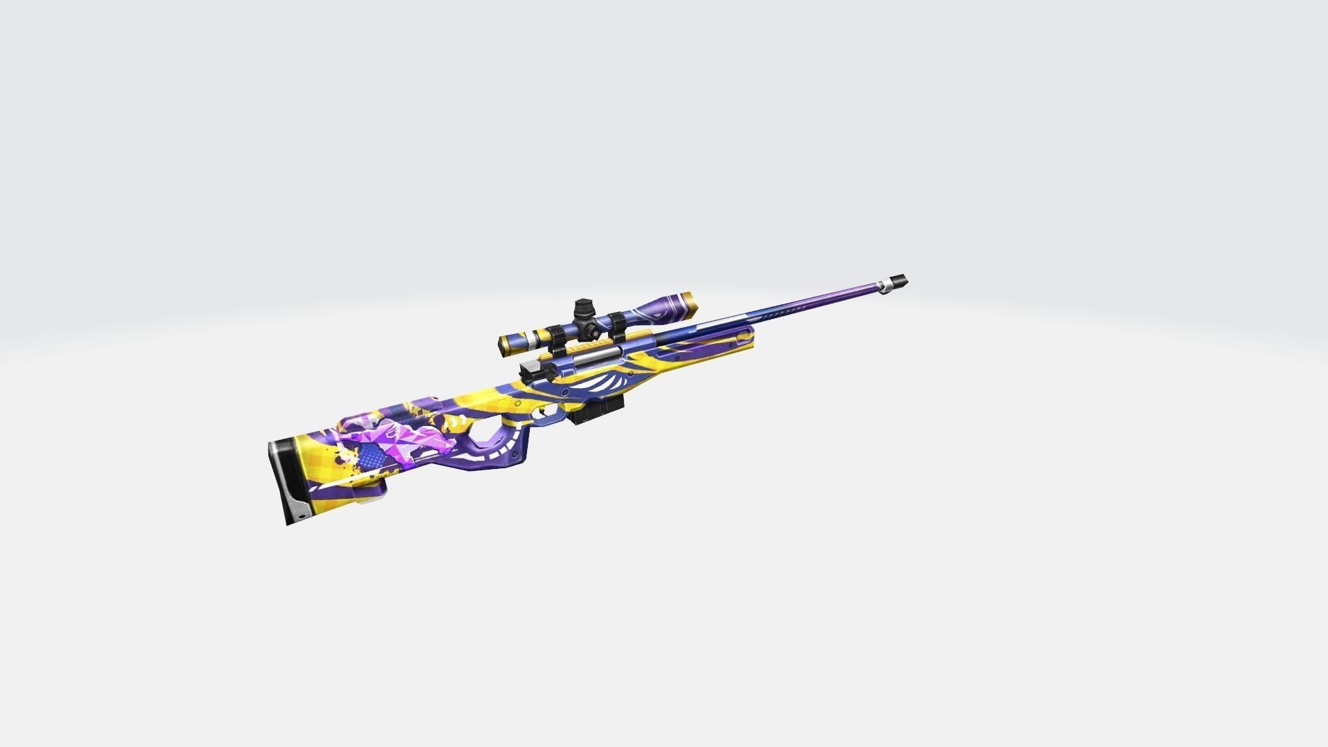 AWM Rifle Game Weapon 14x 3D model_17