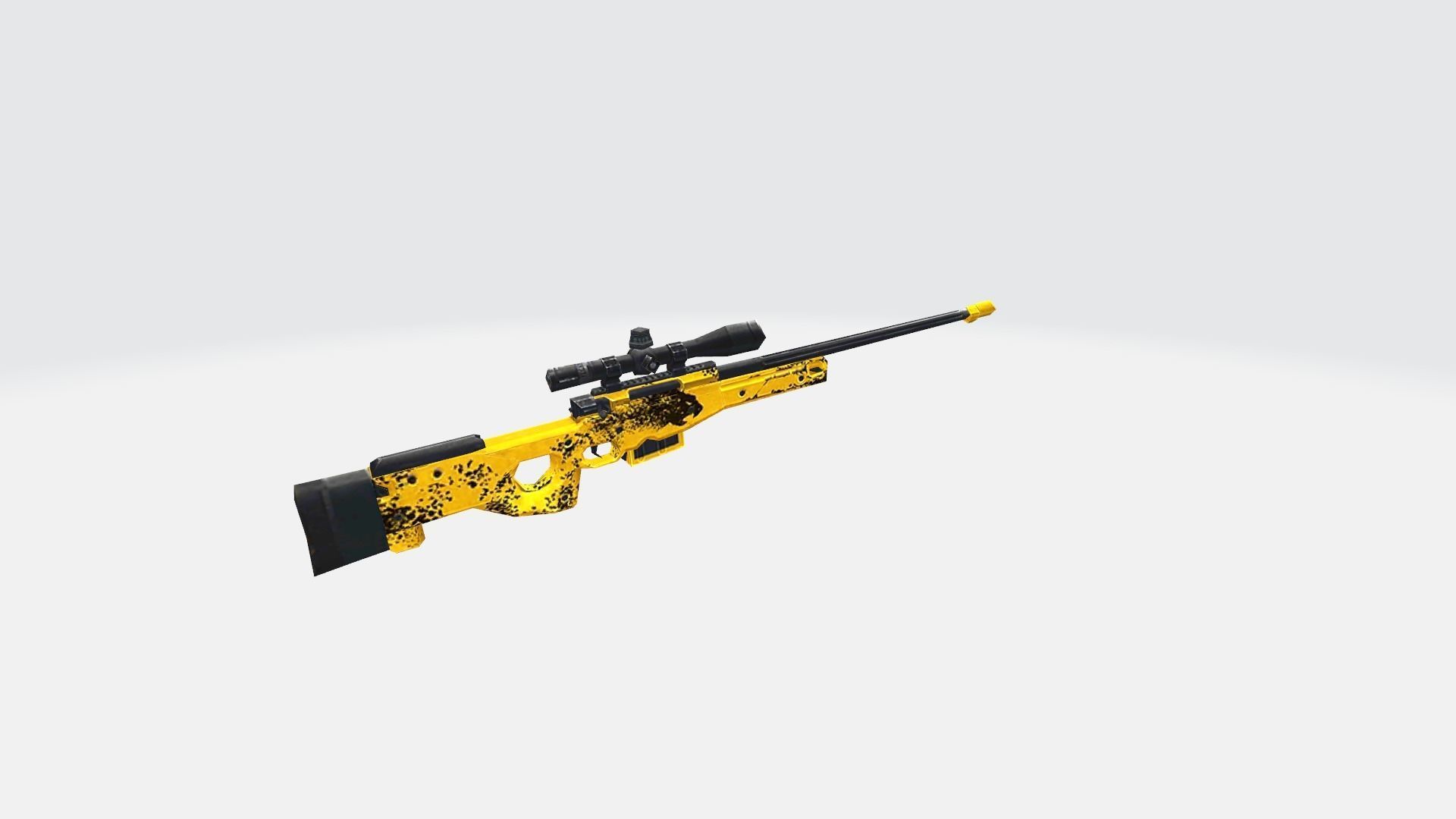 AWM Rifle Game Weapon 14x 3D model_6