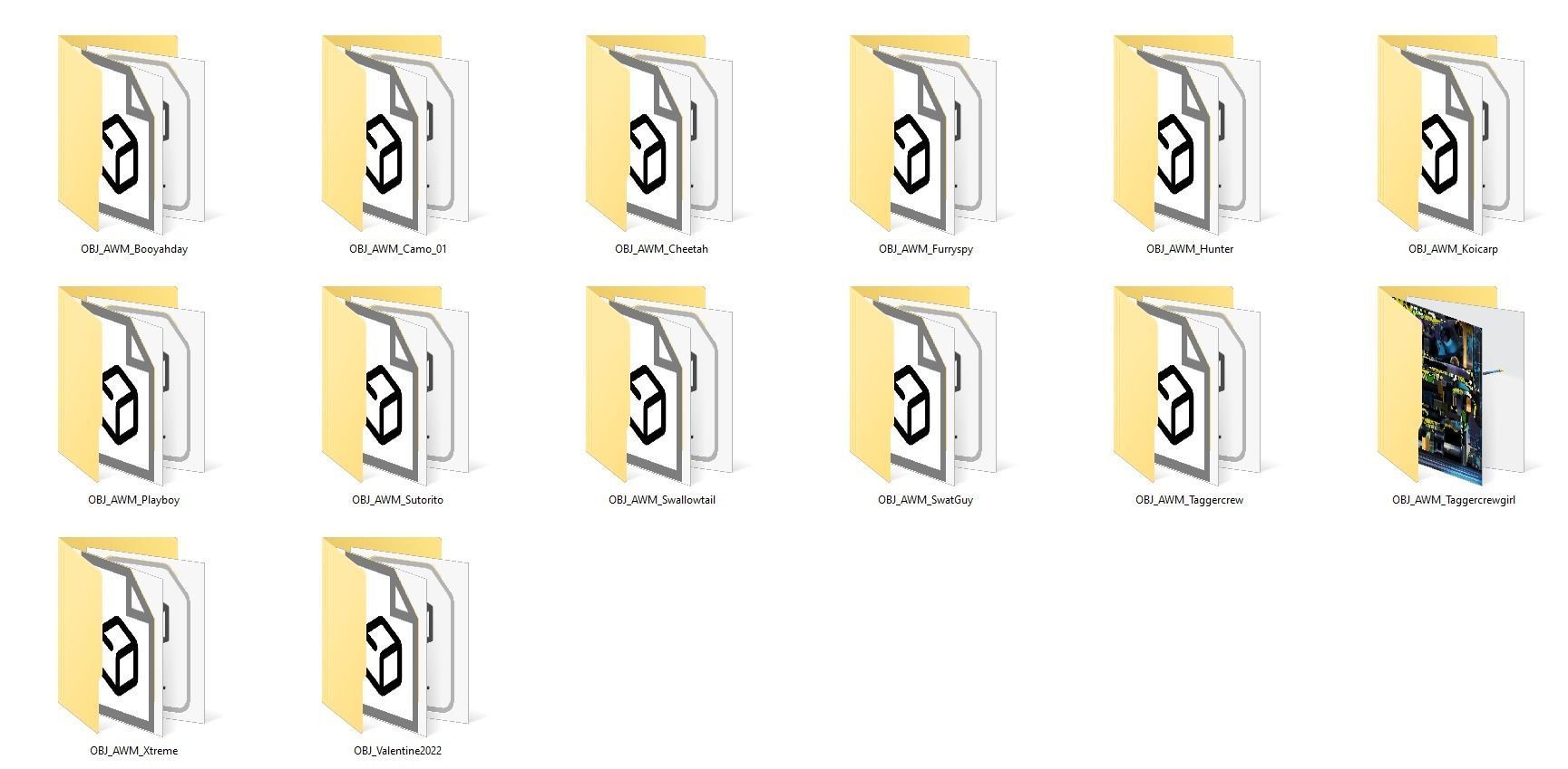 AWM Rifle Game Weapon 14x 3D model_19