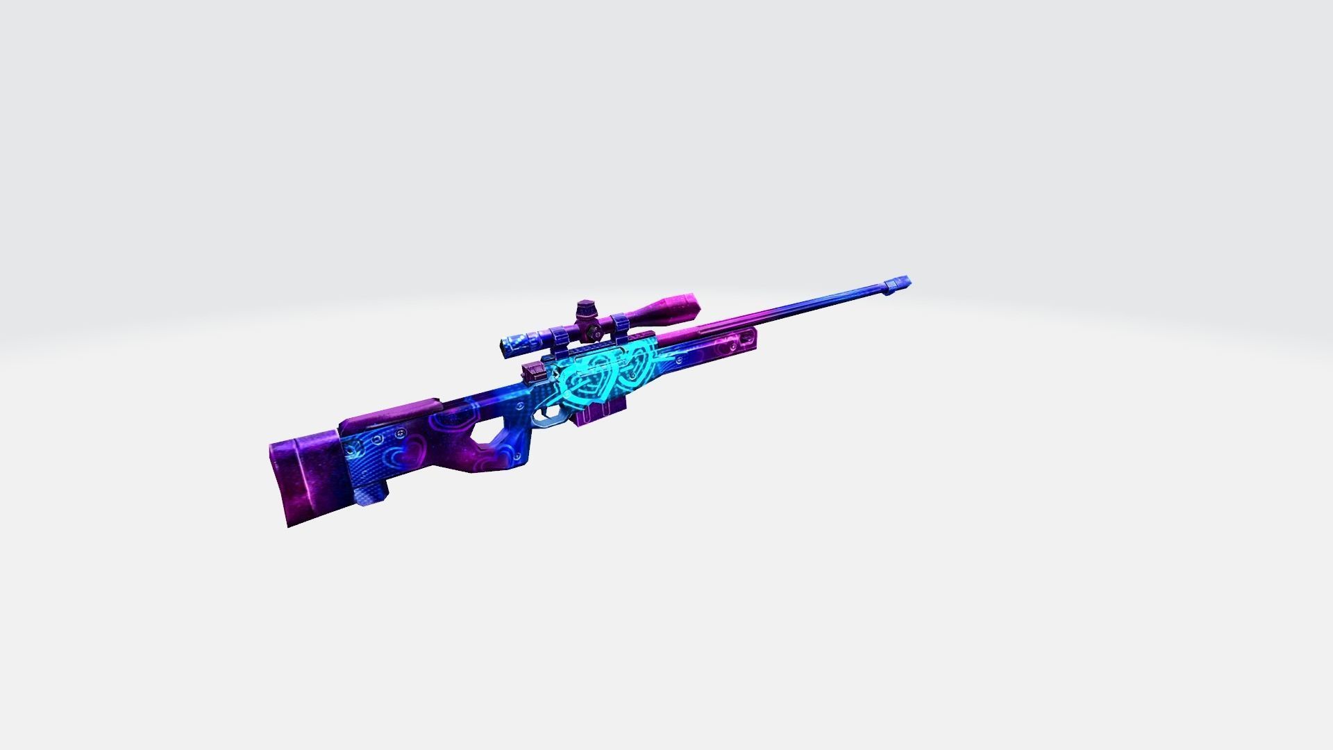 AWM Rifle Game Weapon 14x 3D model_16