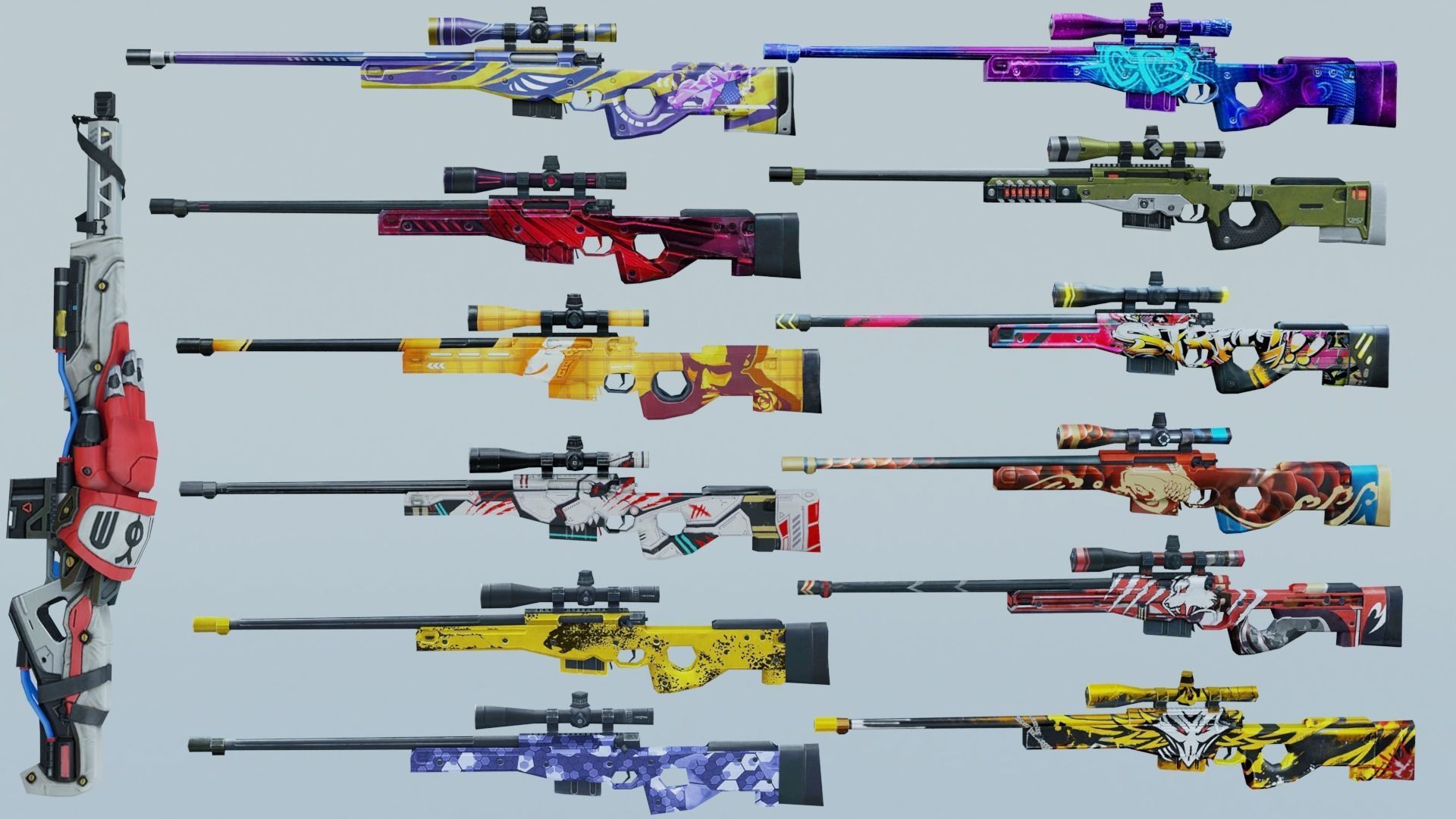 AWM Rifle Game Weapon 14x 3D model_1