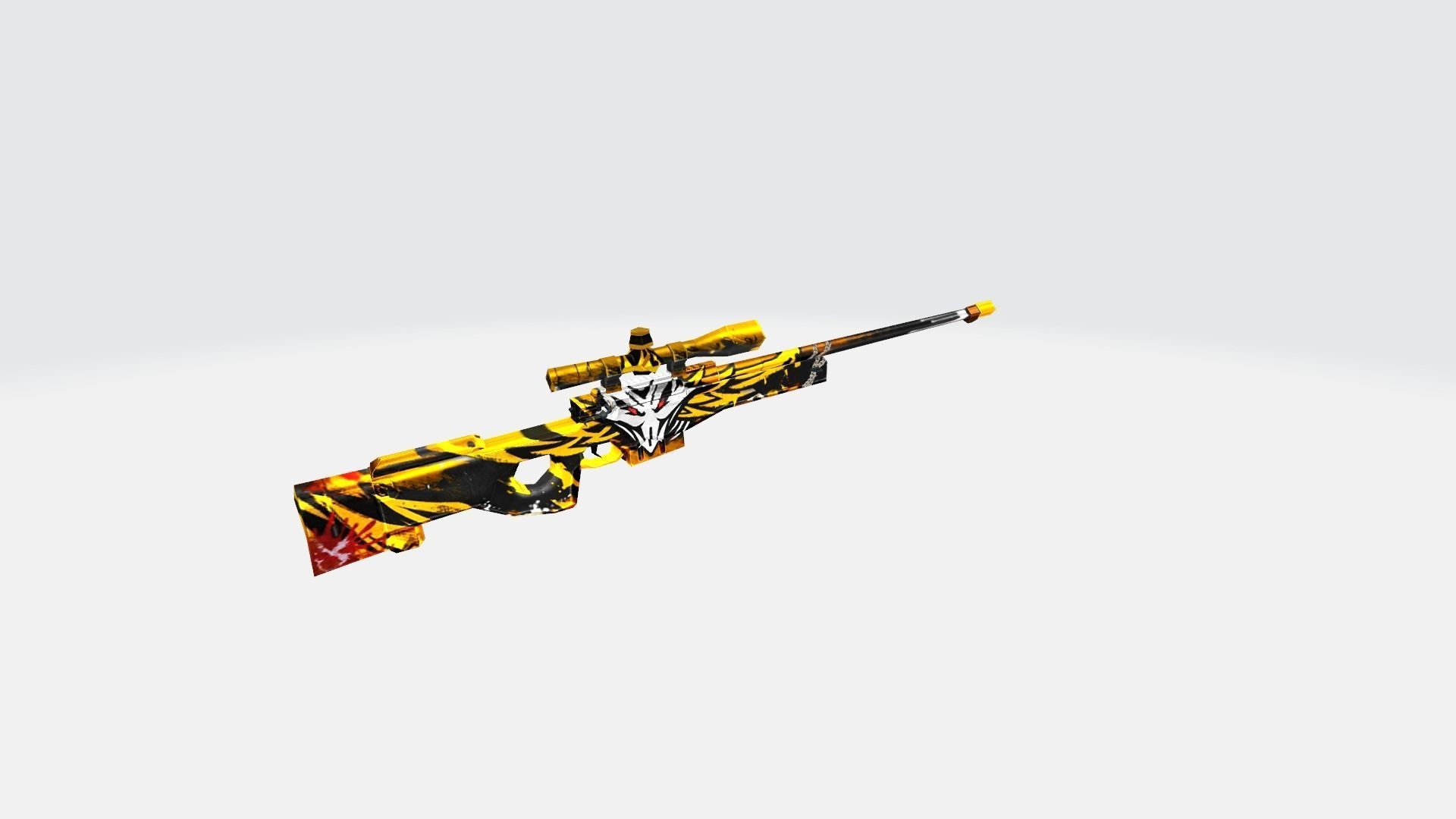 AWM Rifle Game Weapon 14x 3D model_4