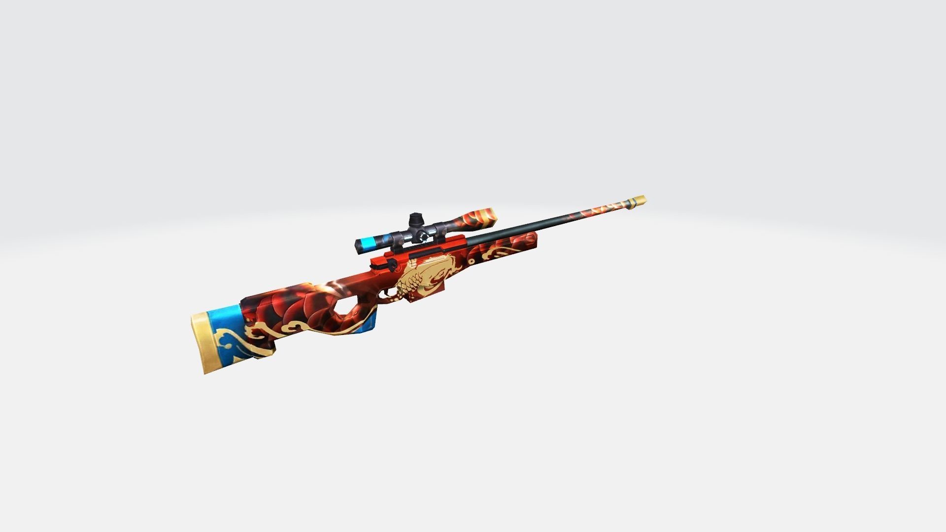 AWM Rifle Game Weapon 14x 3D model_9