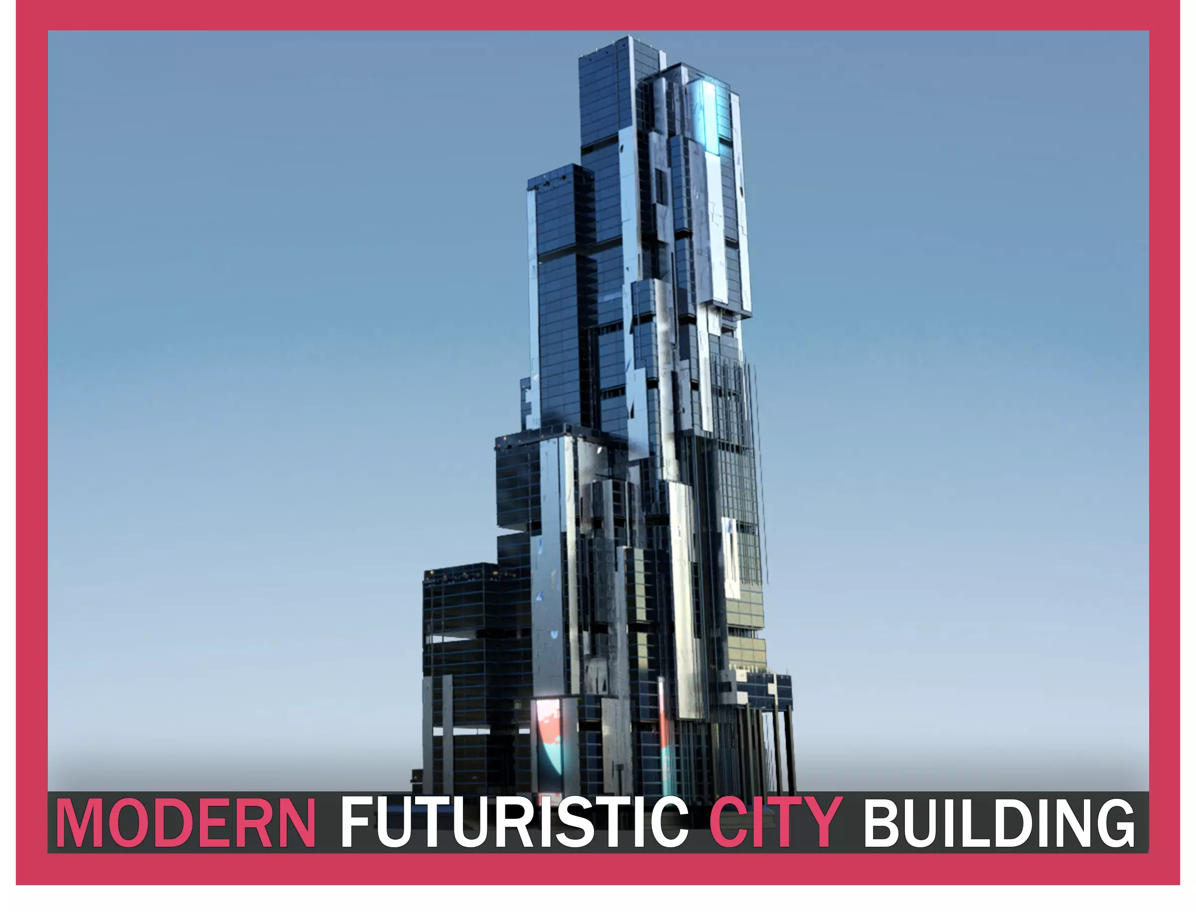 Futuristic Future Modern City Building Skyscraper 01 3D model