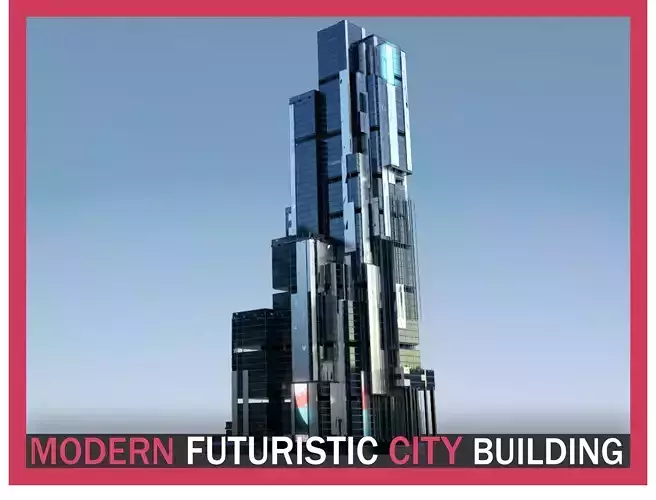 Futuristic Future Modern City Building Skyscraper 01 3D model