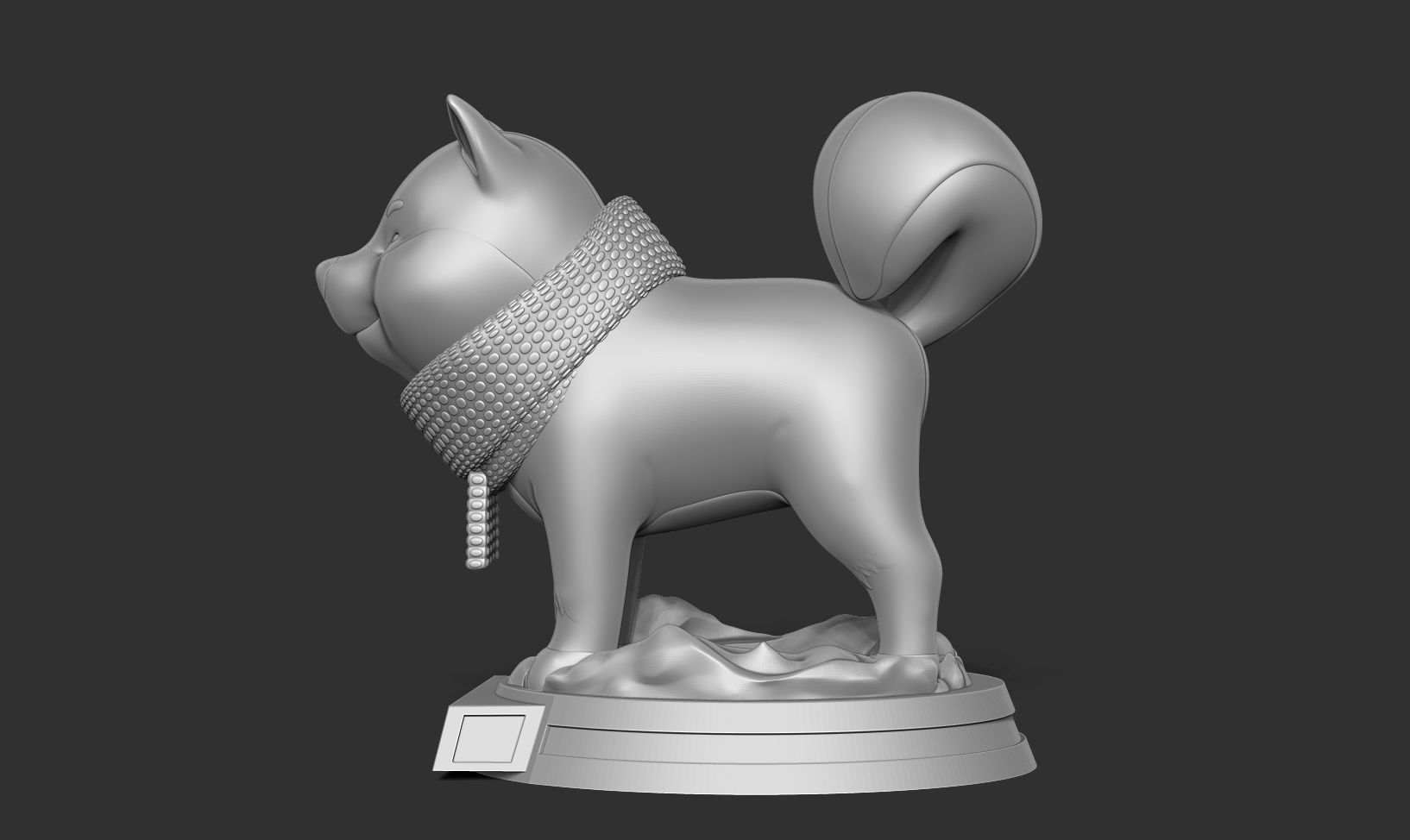 Shiba with winter 3D print model_12
