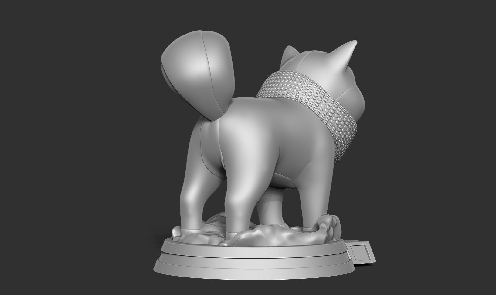 Shiba with winter 3D print model_17