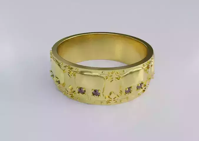 Ring with skulls in a circle for YOUR finger size 3D print model