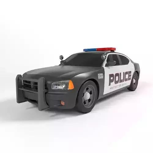 DODGE POLICE CAR Low-poly 3D model