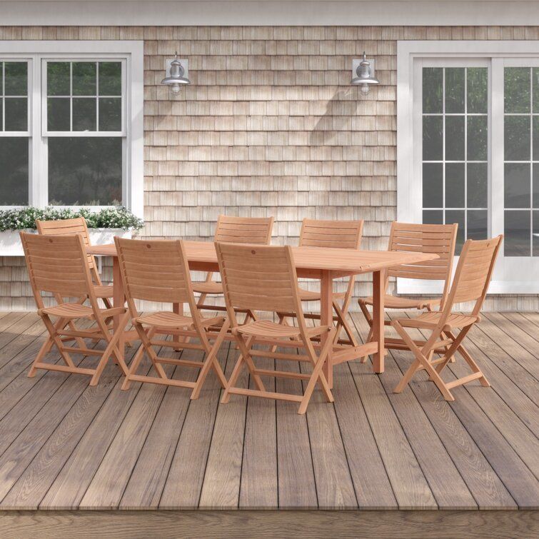 Elioenai Rectangular Long Teak Dining Set 3D model_3