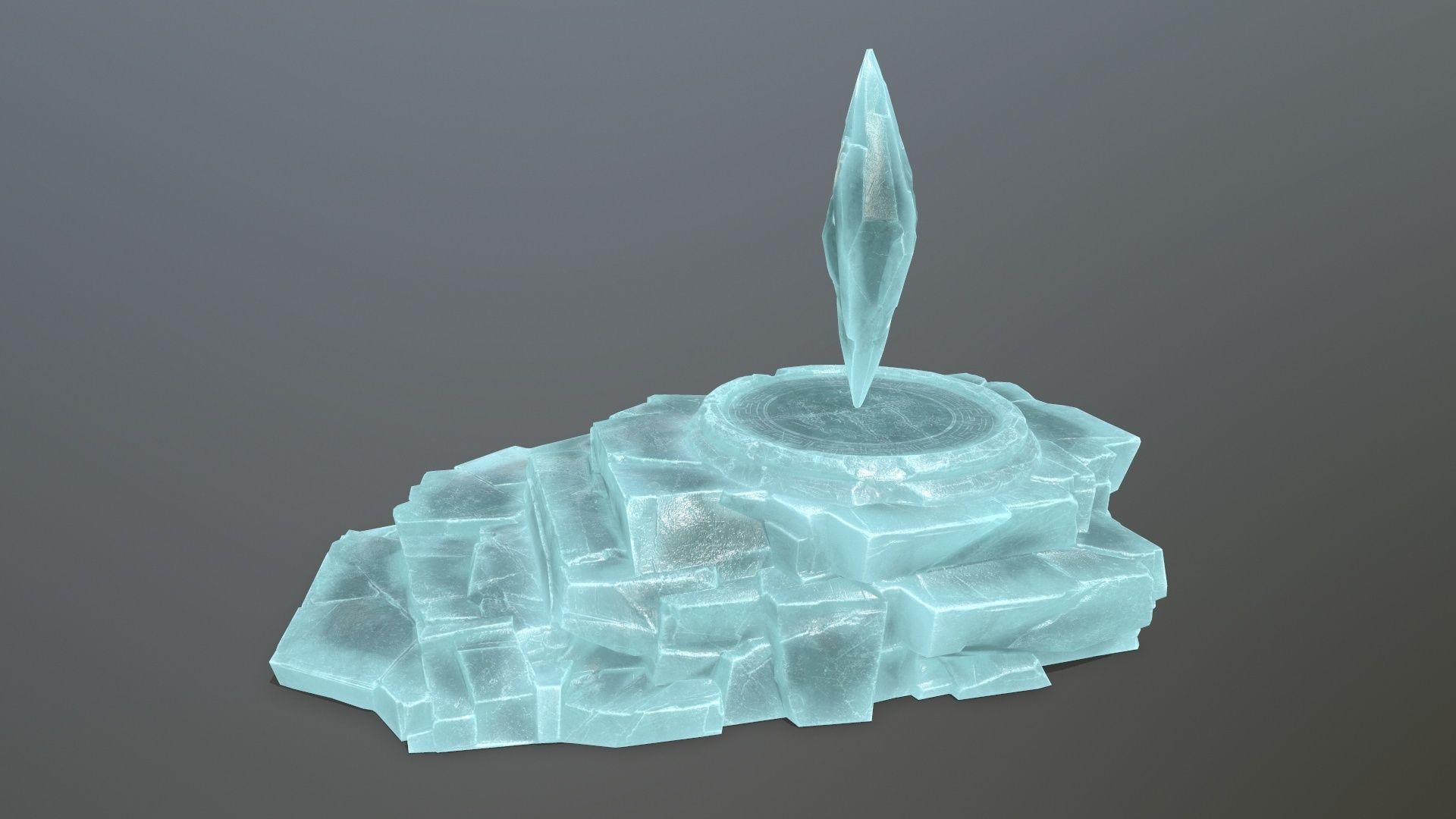 Crystal Ruin Gate Low-poly 3D model_9