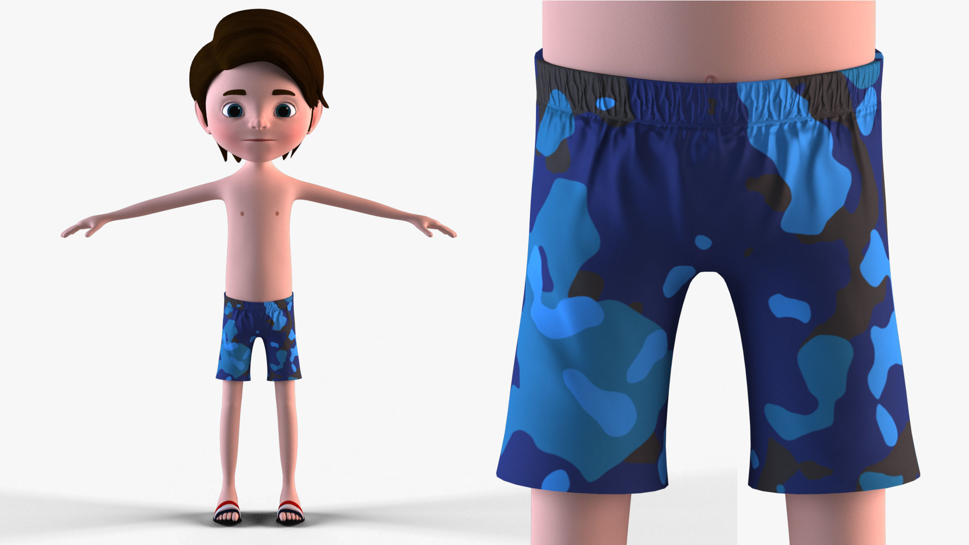 Cartoon Boy - Rigged biped catrig Low-poly 3D model_13