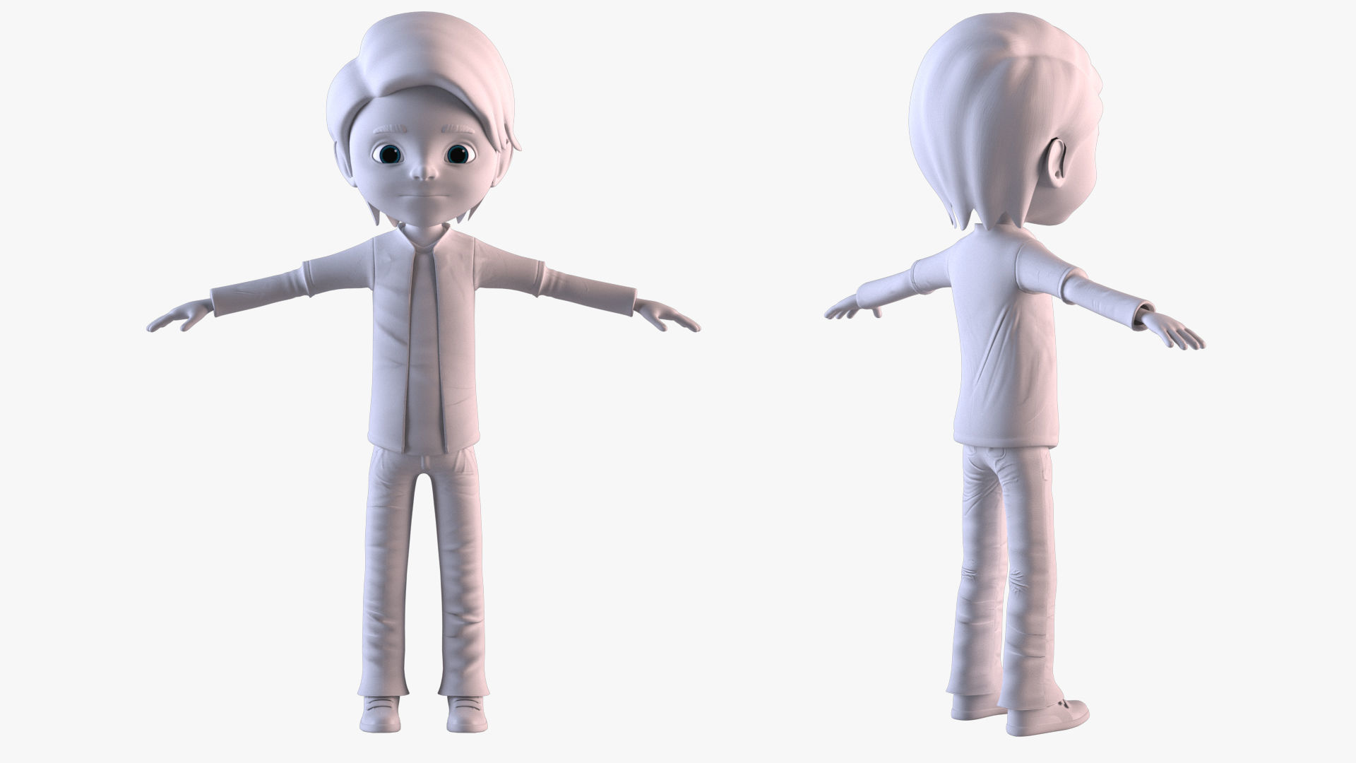 Cartoon Boy - Rigged biped catrig Low-poly 3D model_23
