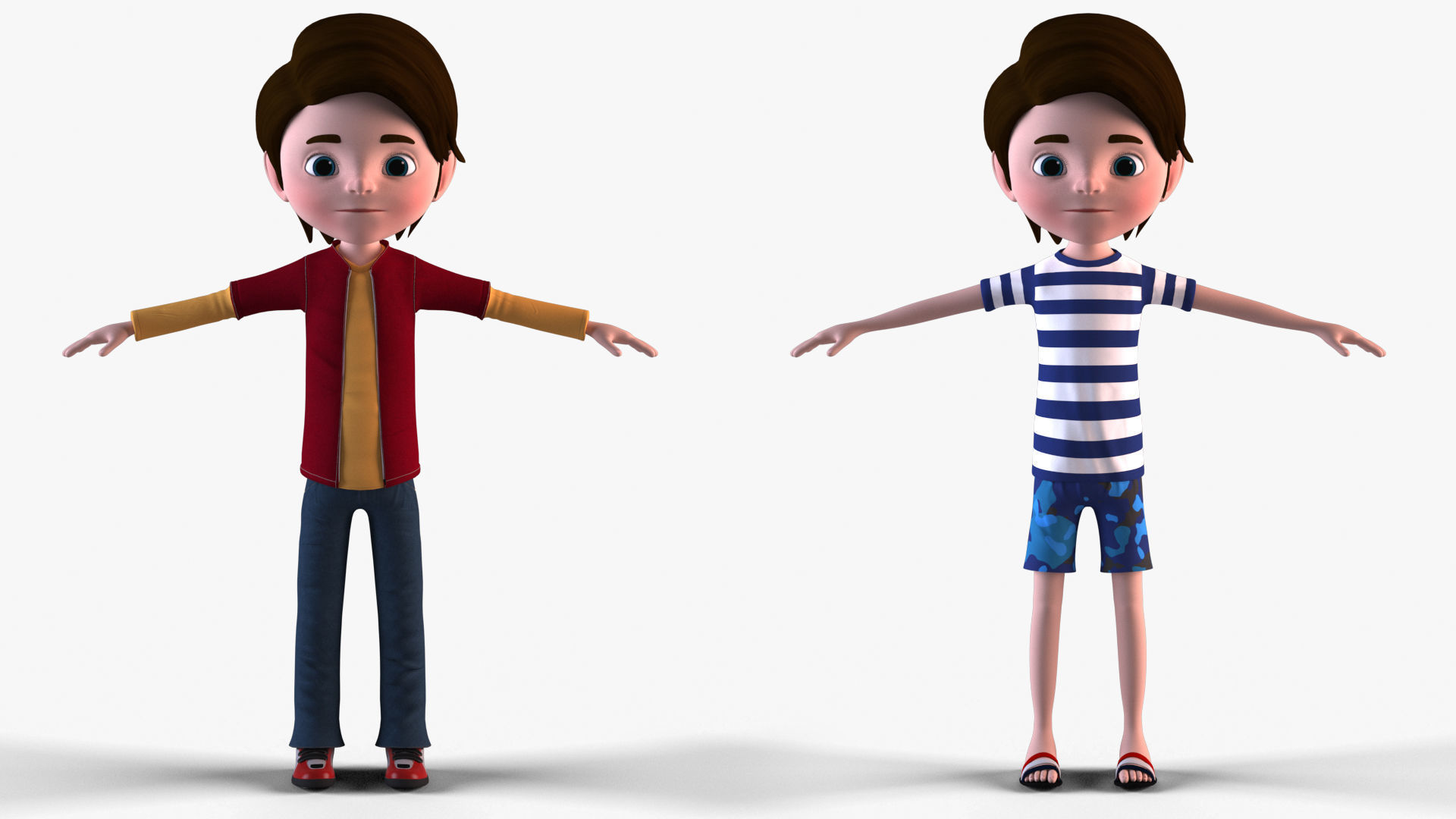 Cartoon Boy - Rigged biped catrig Low-poly 3D model_12