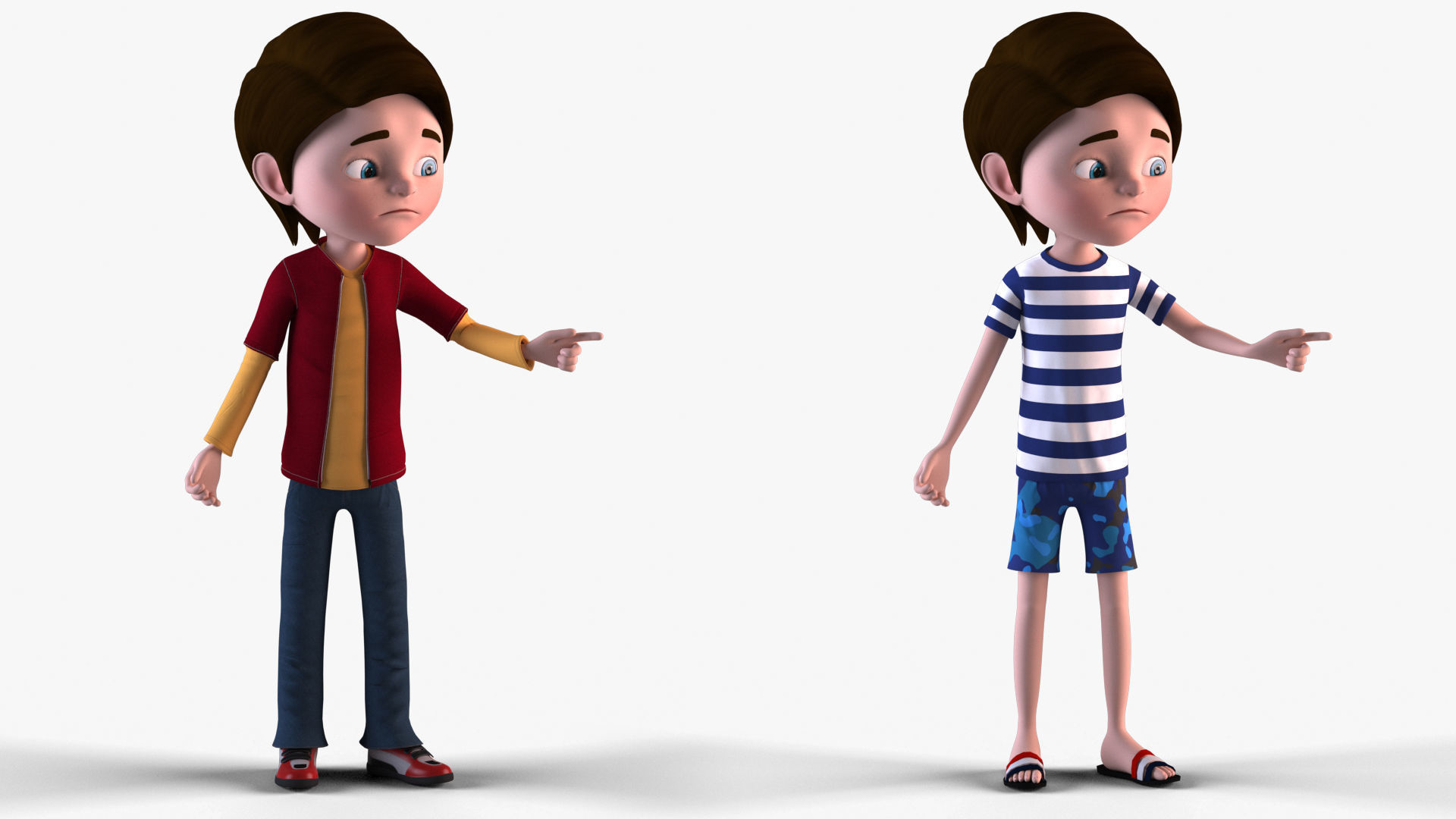Cartoon Boy - Rigged biped catrig Low-poly 3D model_4