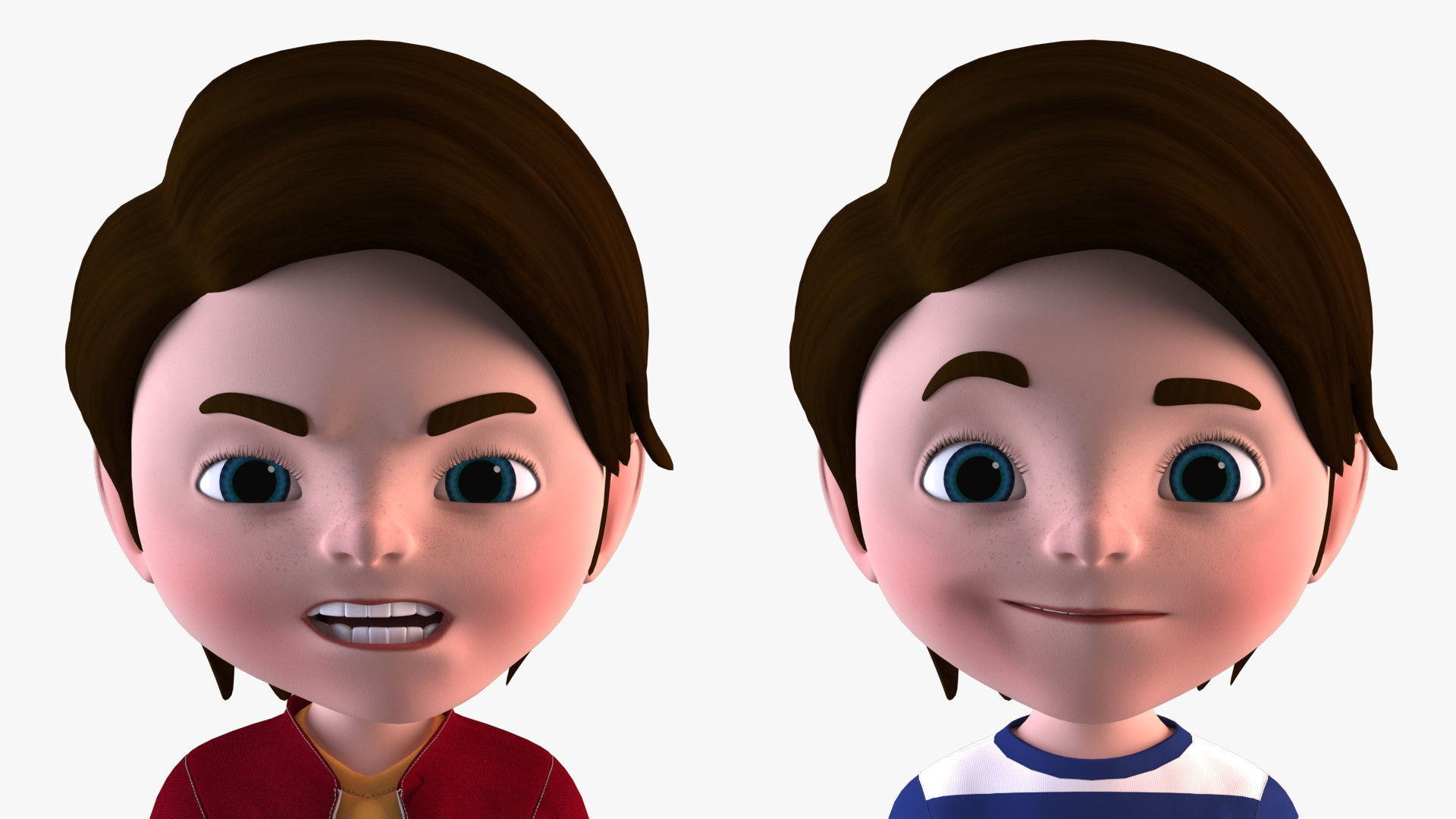 Cartoon Boy - Rigged biped catrig Low-poly 3D model_5