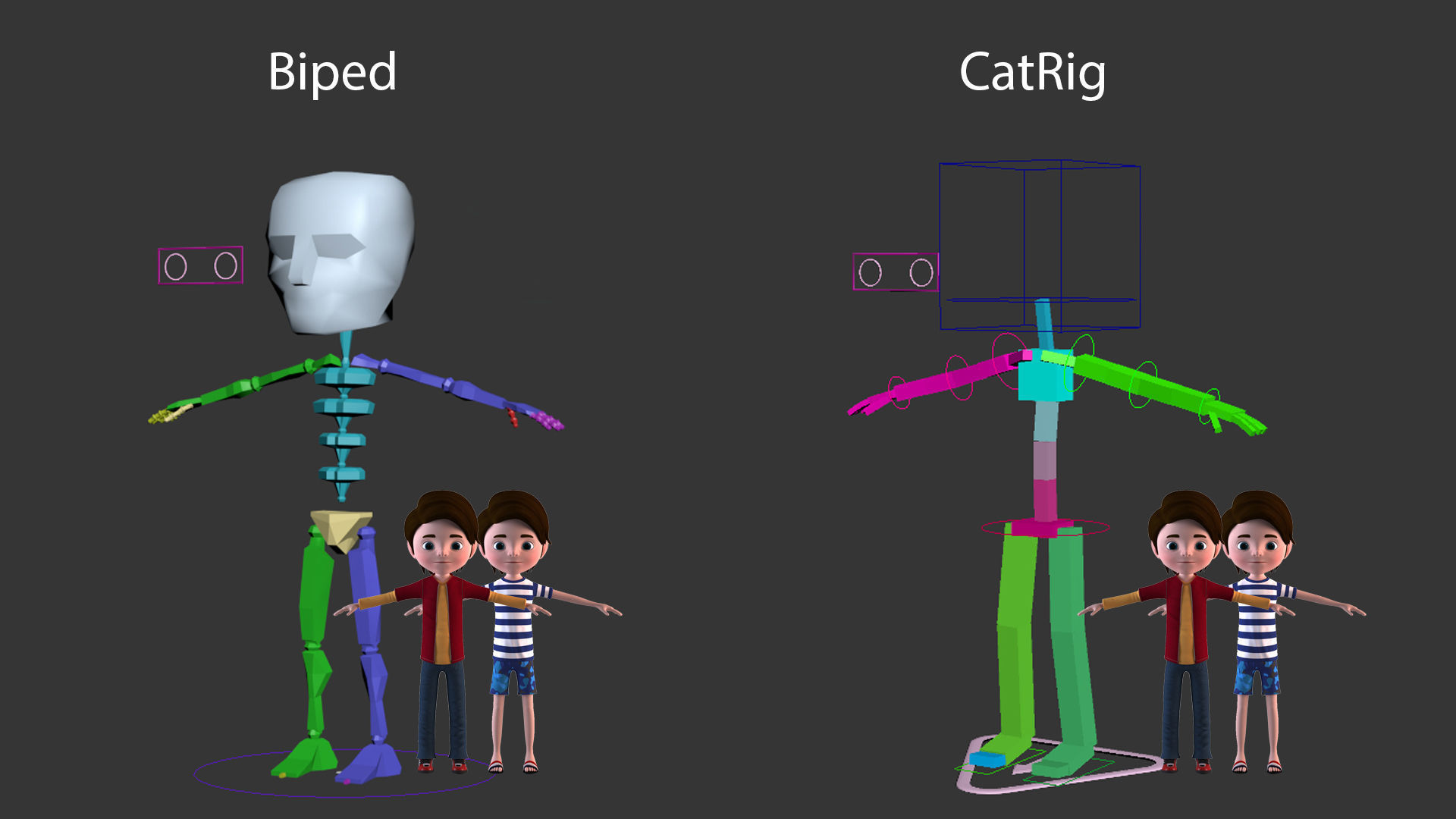 Cartoon Boy - Rigged biped catrig Low-poly 3D model_6