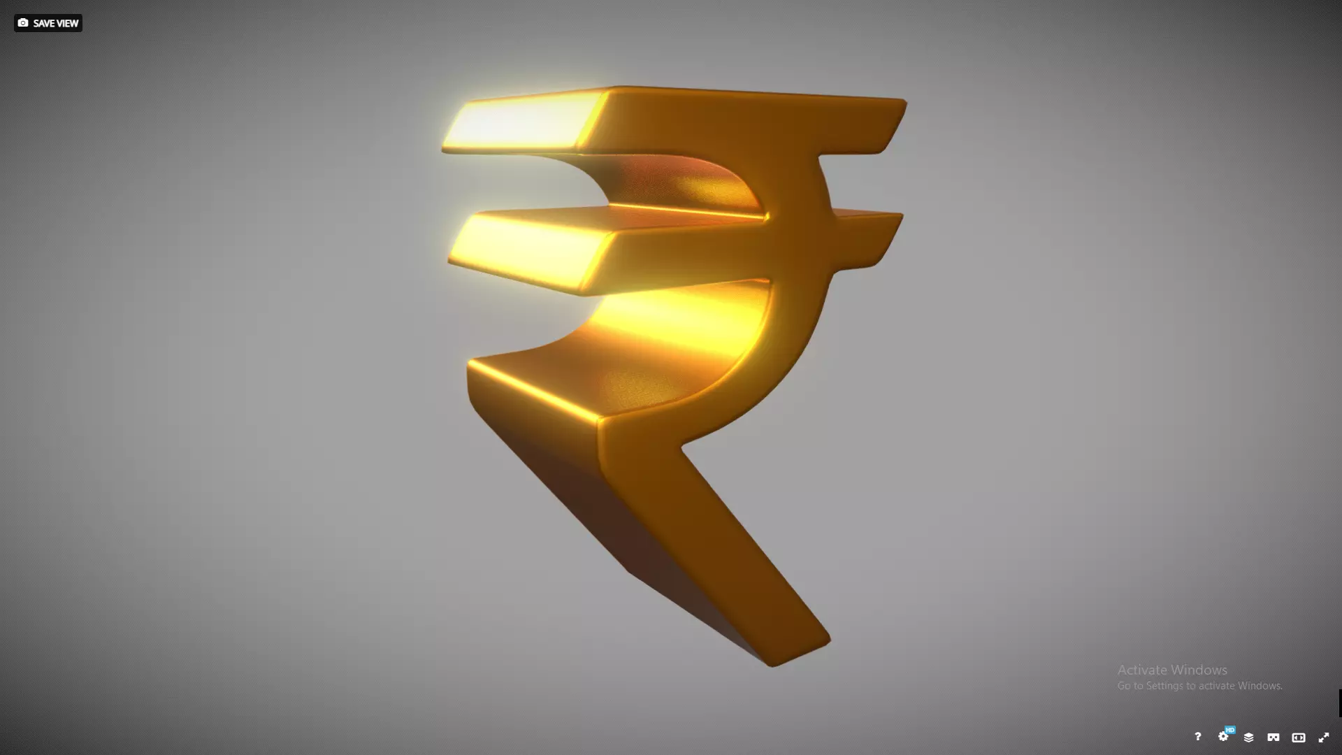 Indian Rupee Symbol Low-poly 3D model