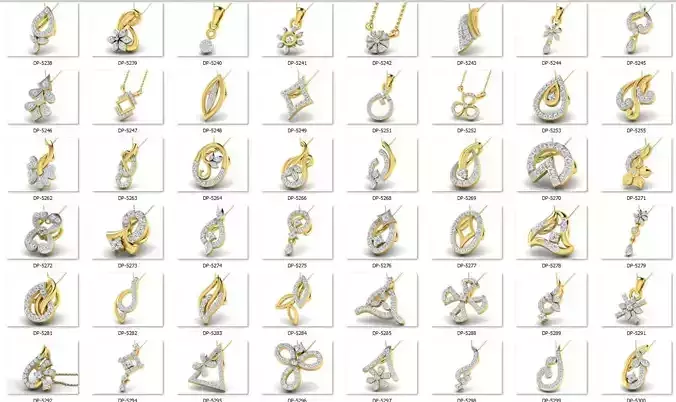 Diamond pendent 100 cad files part 01