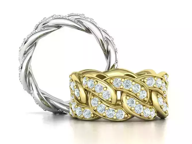 Diamond Cuban Link Ring  Heavy Chain Ring 10mm Wide 5US 6US 3D print model
