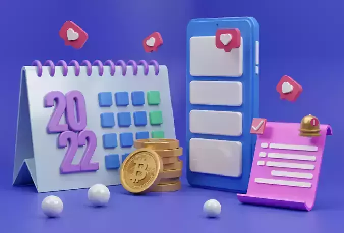 Welcome 2022 - Business Agenda 3D Illustration