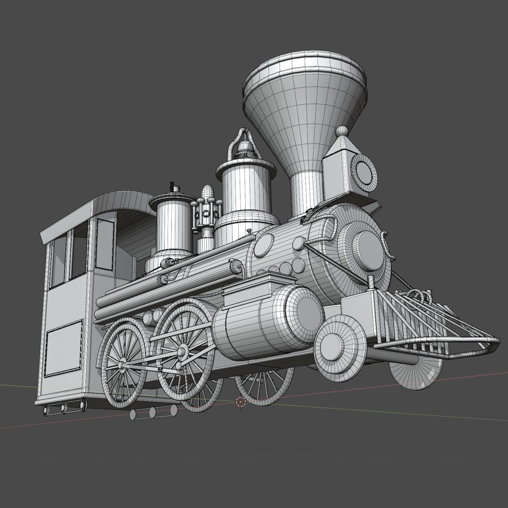 Train Toy 3D model_3