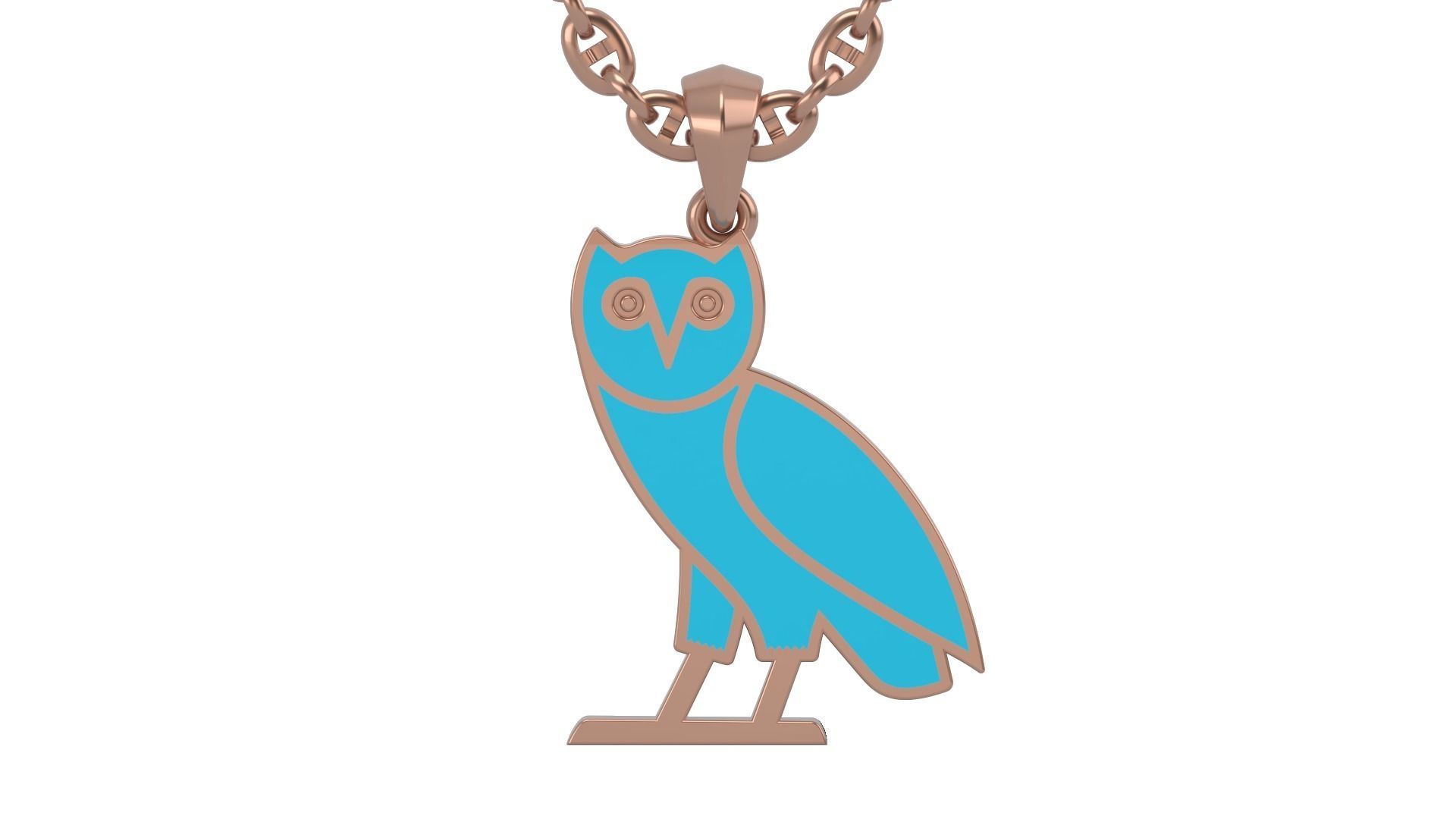 OWL pendant A 3D print model_4