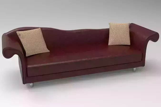 Red leather sofa
