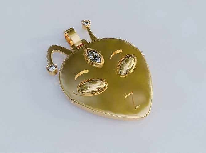 Pendant aliend head Free 3D print model