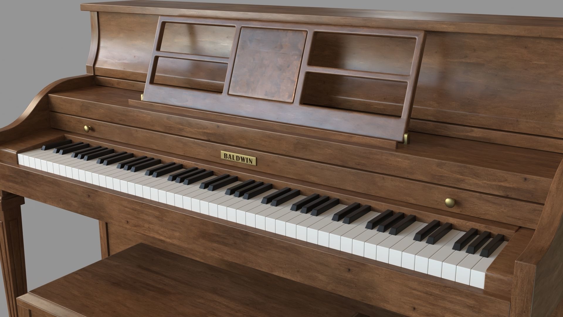 1976 Baldwin Piano 3D model_4