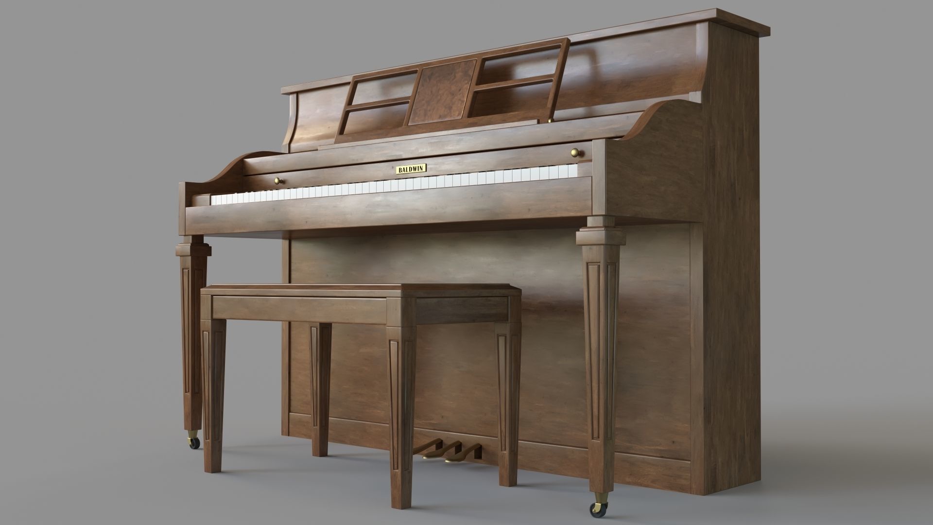 1976 Baldwin Piano 3D model_5