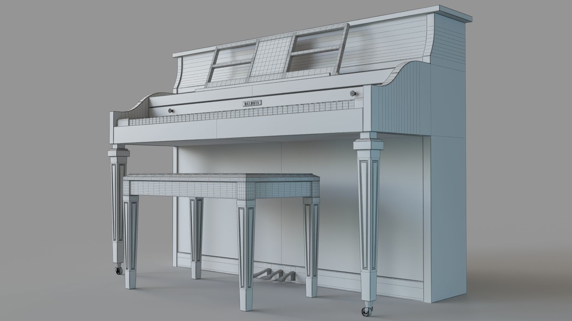 1976 Baldwin Piano 3D model_6