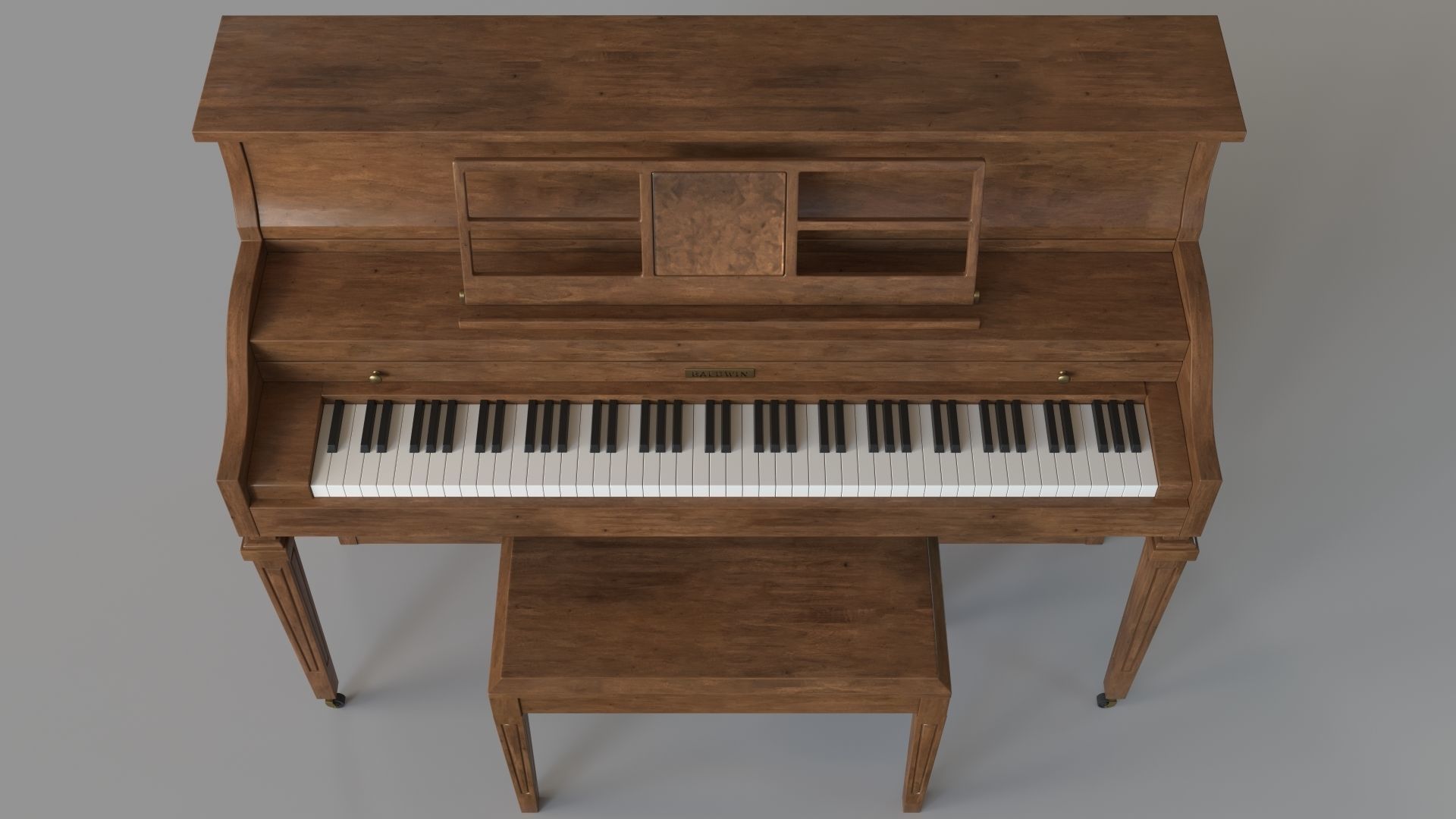 1976 Baldwin Piano 3D model_3
