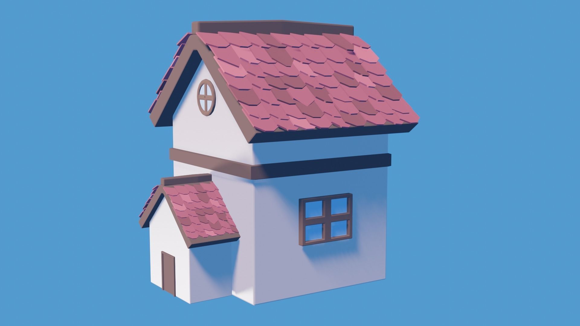 Stylized House 2 Low-poly 3D model_2