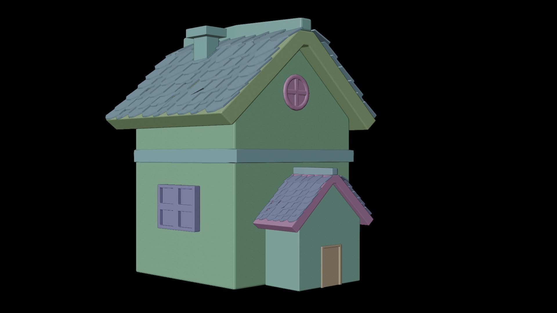 Stylized House 2 Low-poly 3D model_12