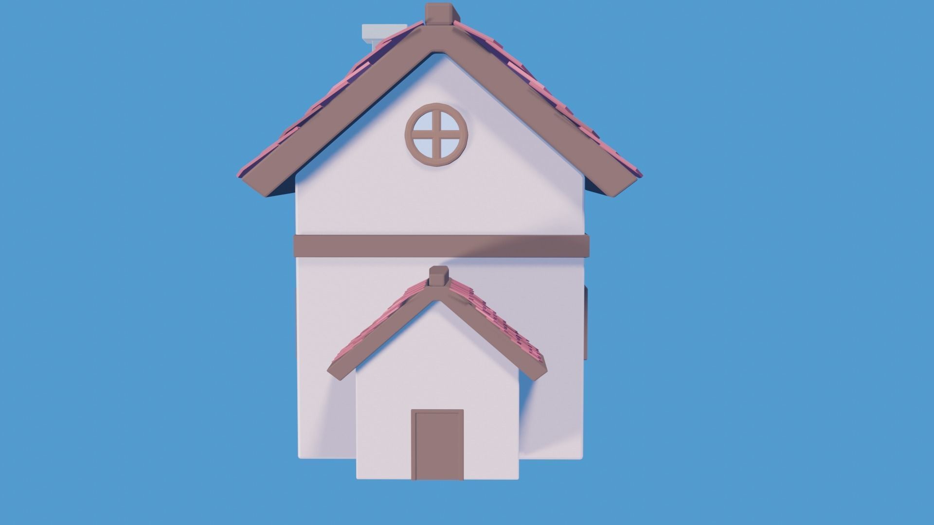 Stylized House 2 Low-poly 3D model_1