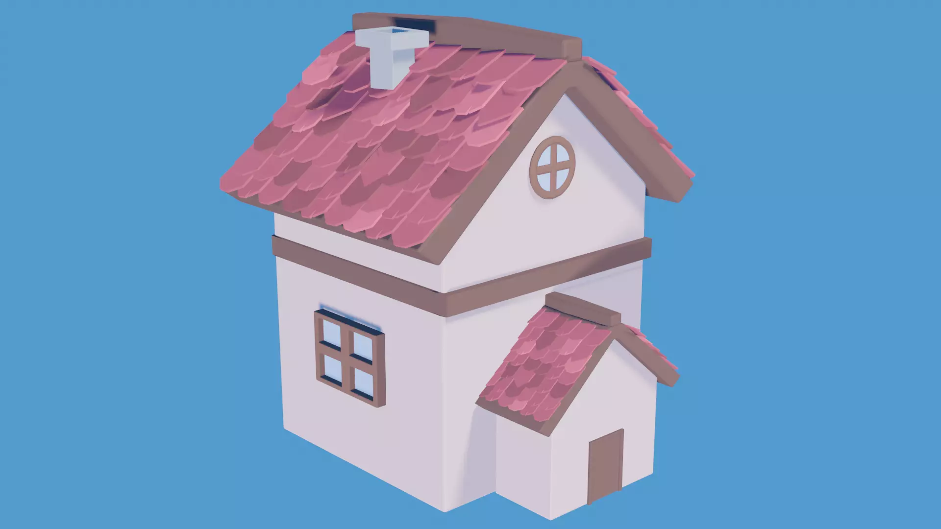 Stylized House 2 Low-poly 3D model_0