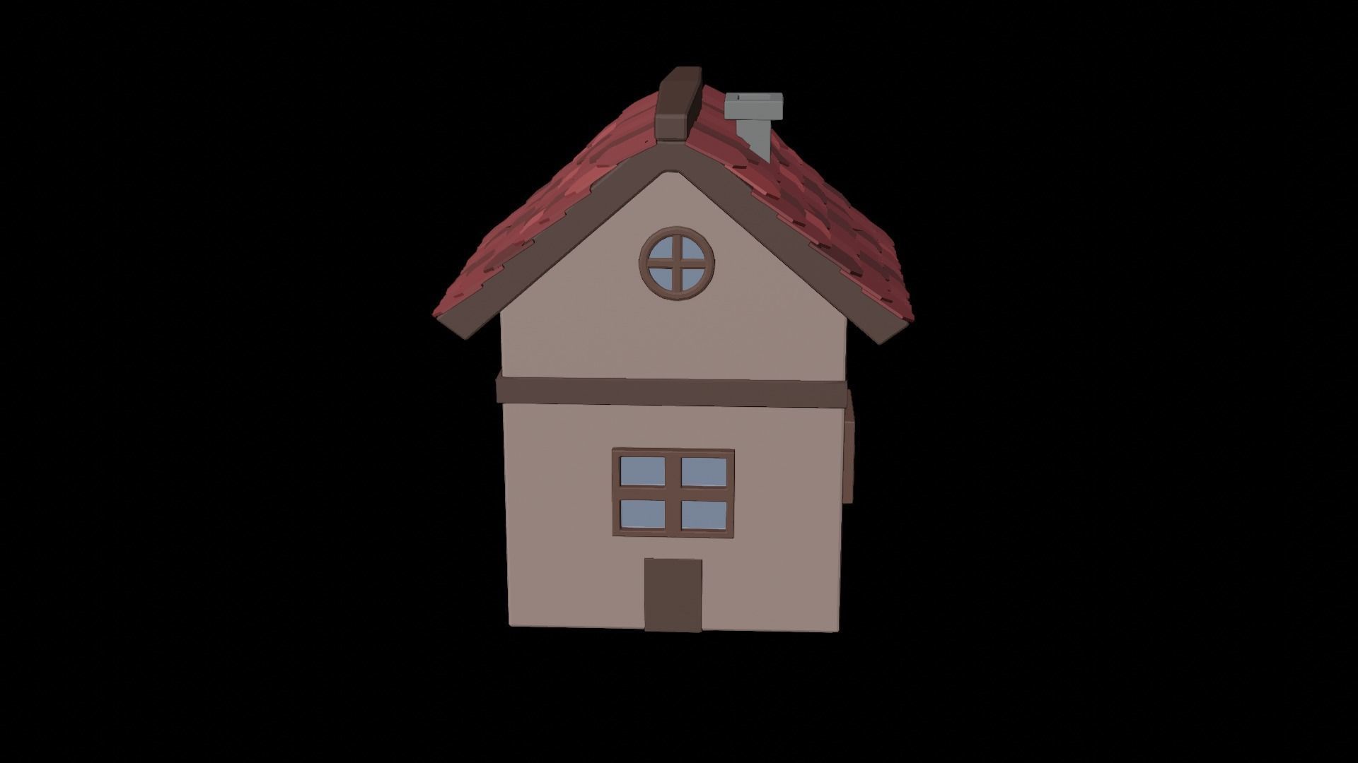 Stylized House 2 Low-poly 3D model_11