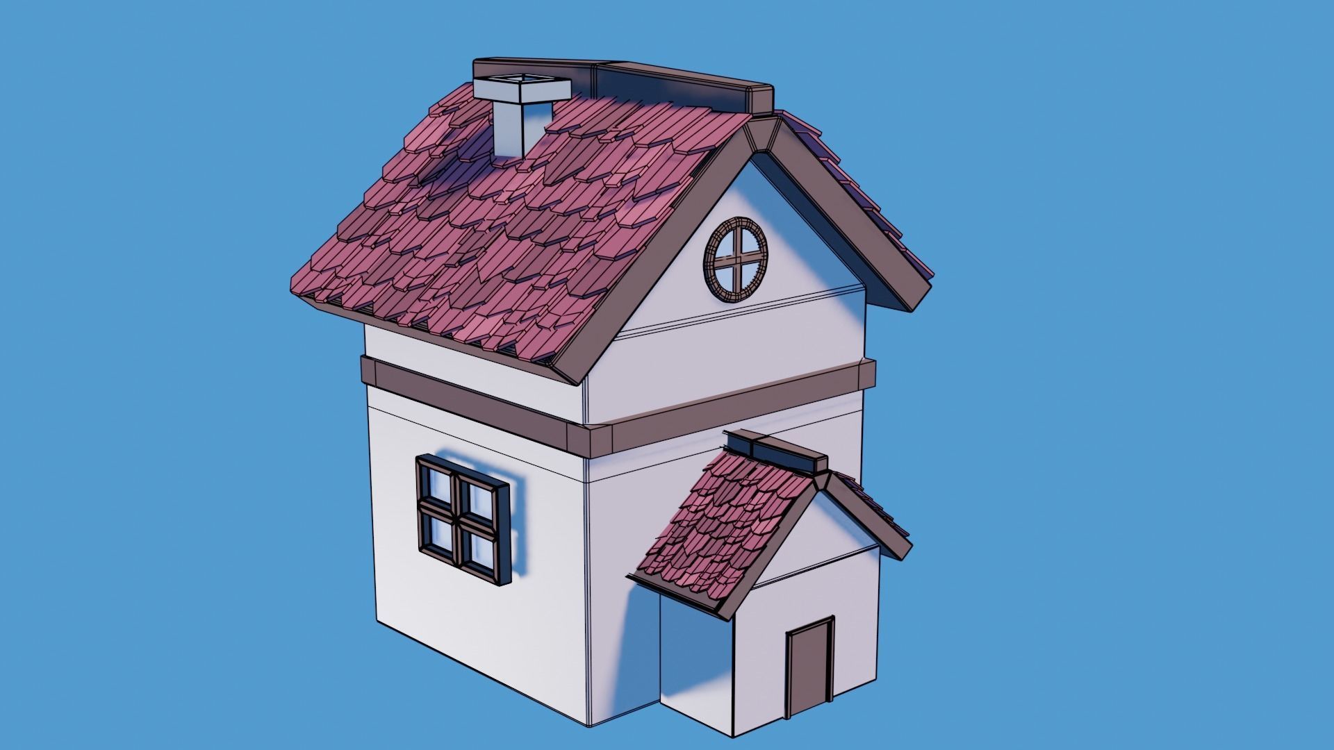 Stylized House 2 Low-poly 3D model_10