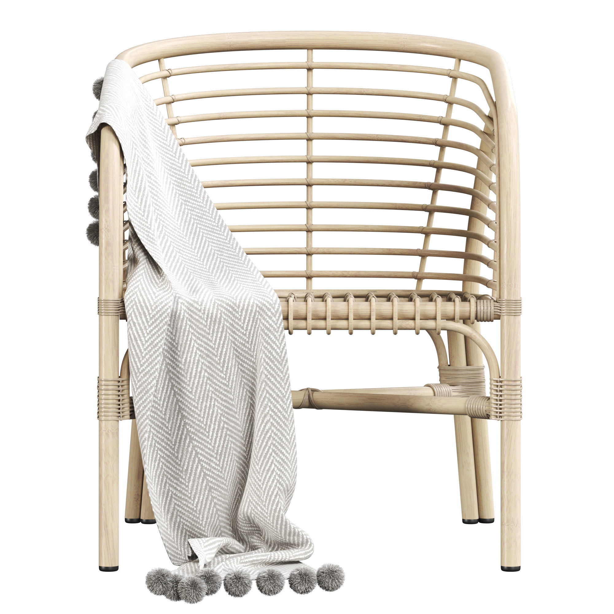 LOMBOK RATTAN LOUNGE CHAIR 3D model_2