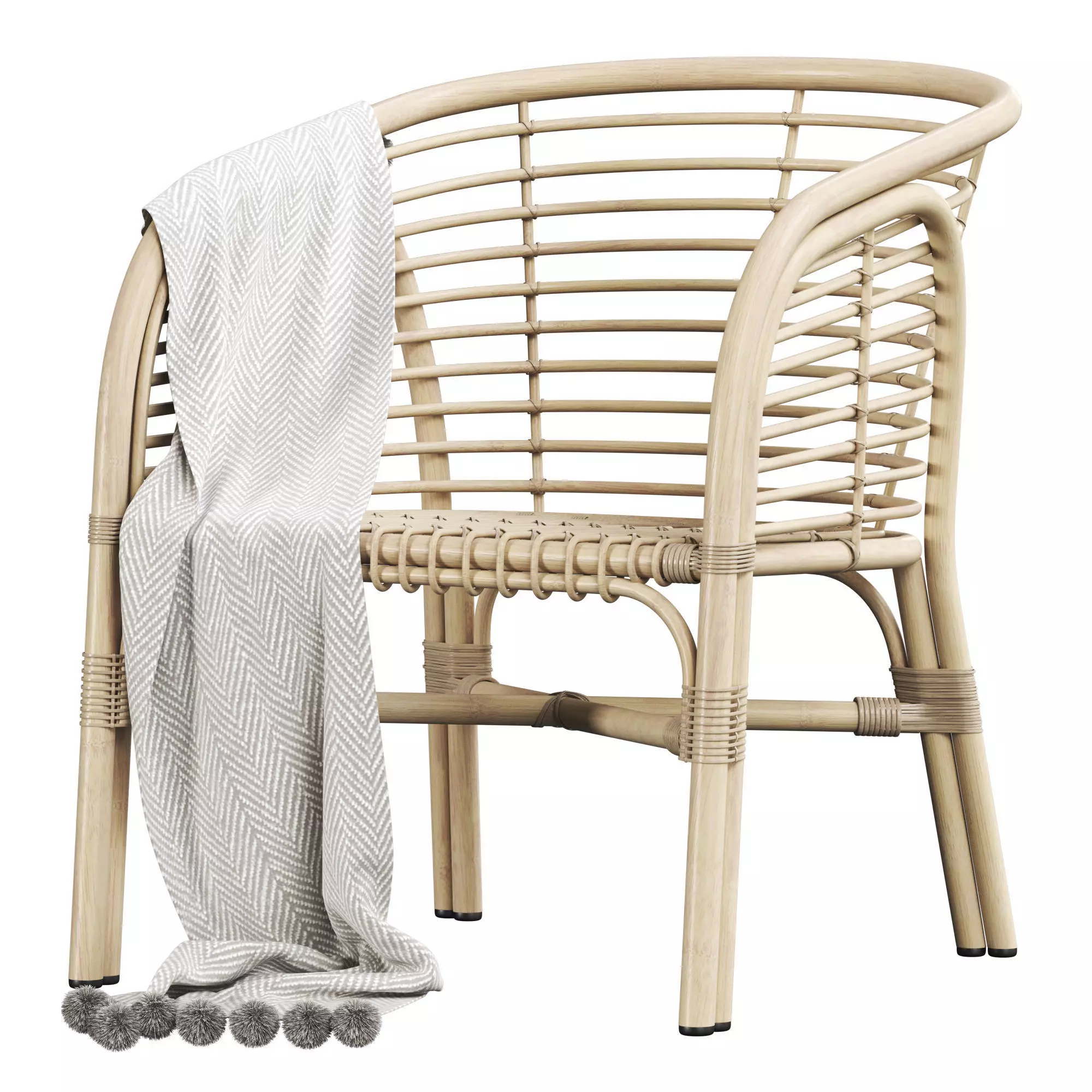 LOMBOK RATTAN LOUNGE CHAIR 3D model_0