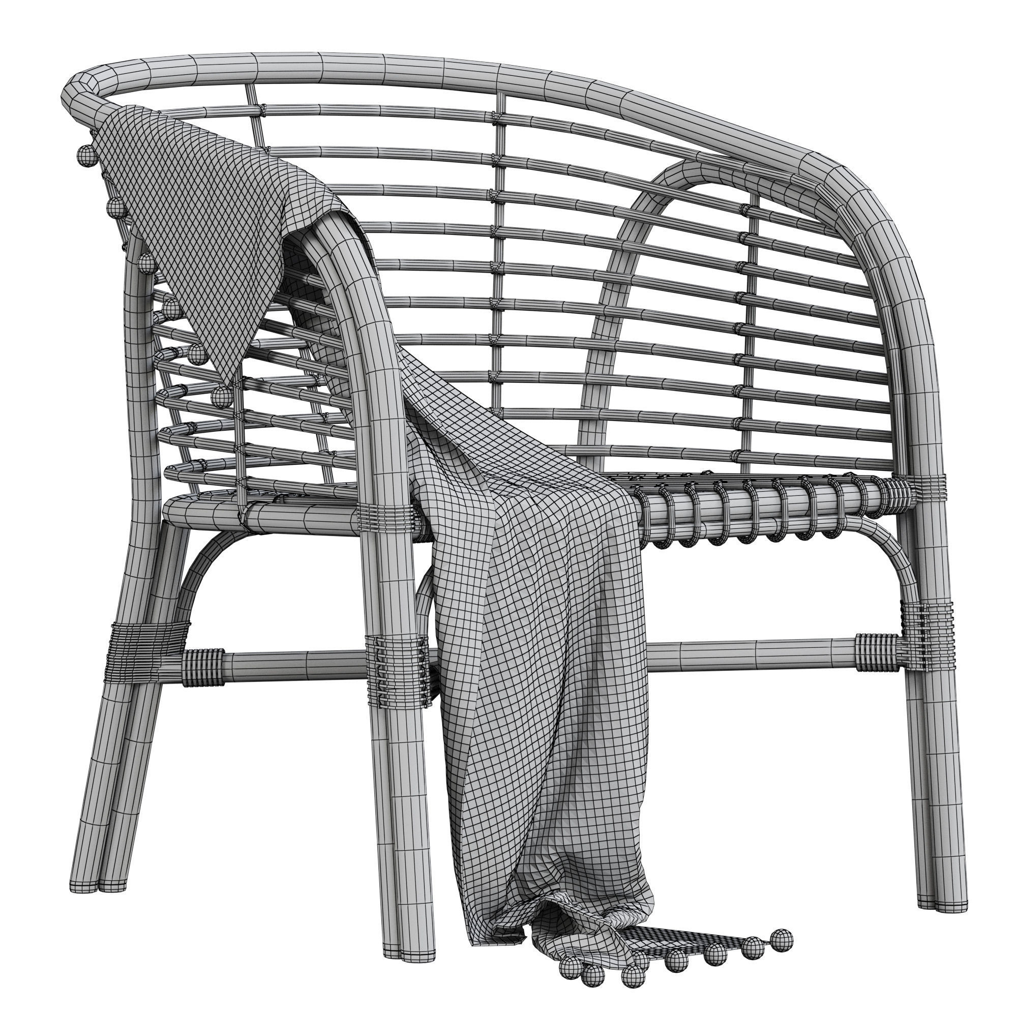 LOMBOK RATTAN LOUNGE CHAIR 3D model_6