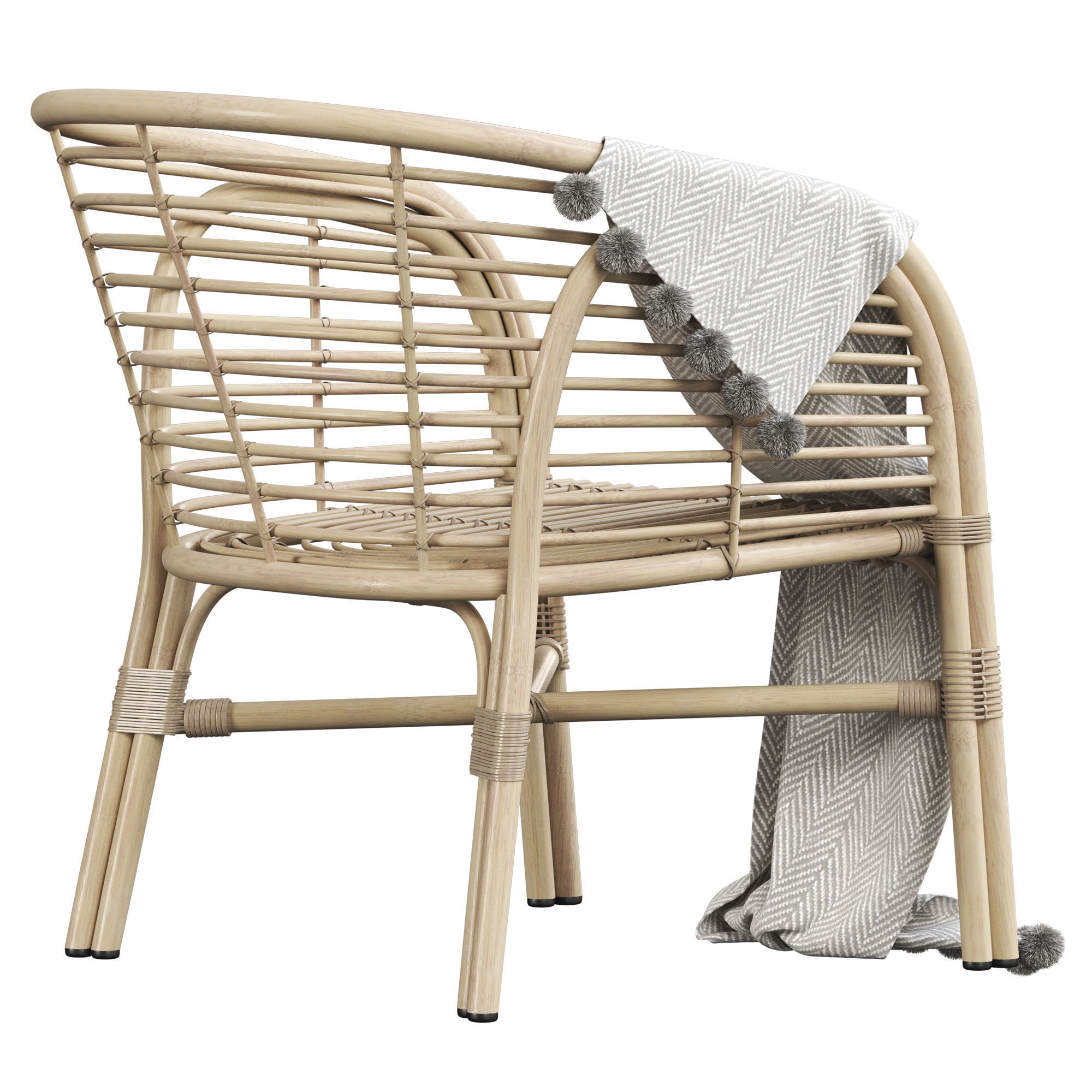 LOMBOK RATTAN LOUNGE CHAIR 3D model_5