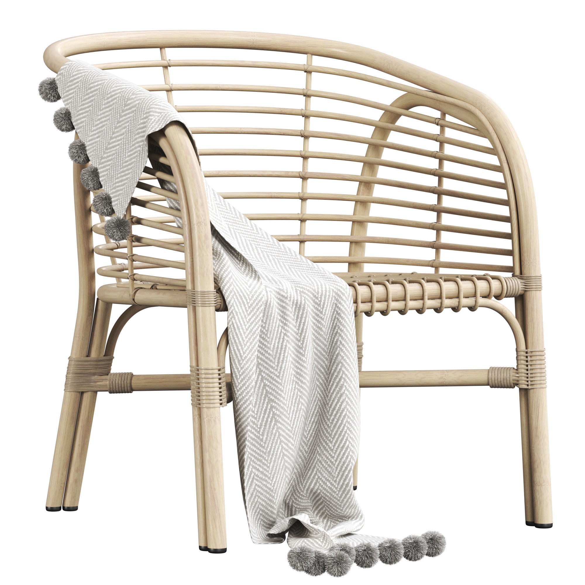 LOMBOK RATTAN LOUNGE CHAIR 3D model_3